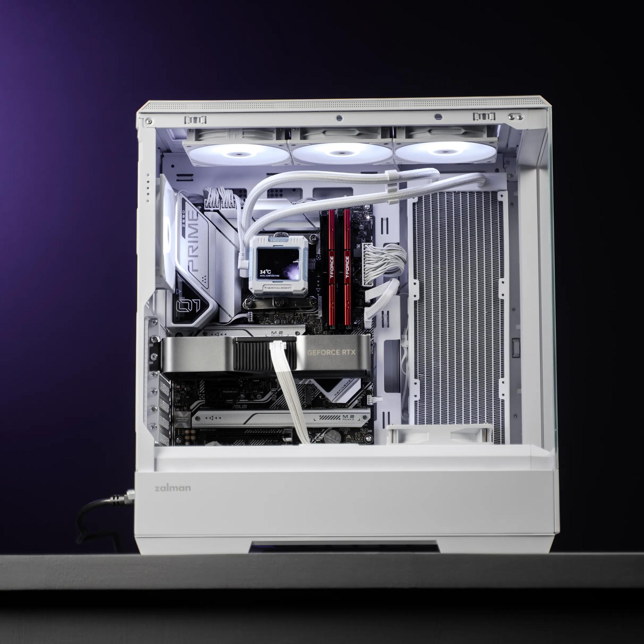“ProForm 01” RTX 4070 FE i7 14700F 2TB 32GB Windows 11 Liquid Cooled Workstation Gaming PC