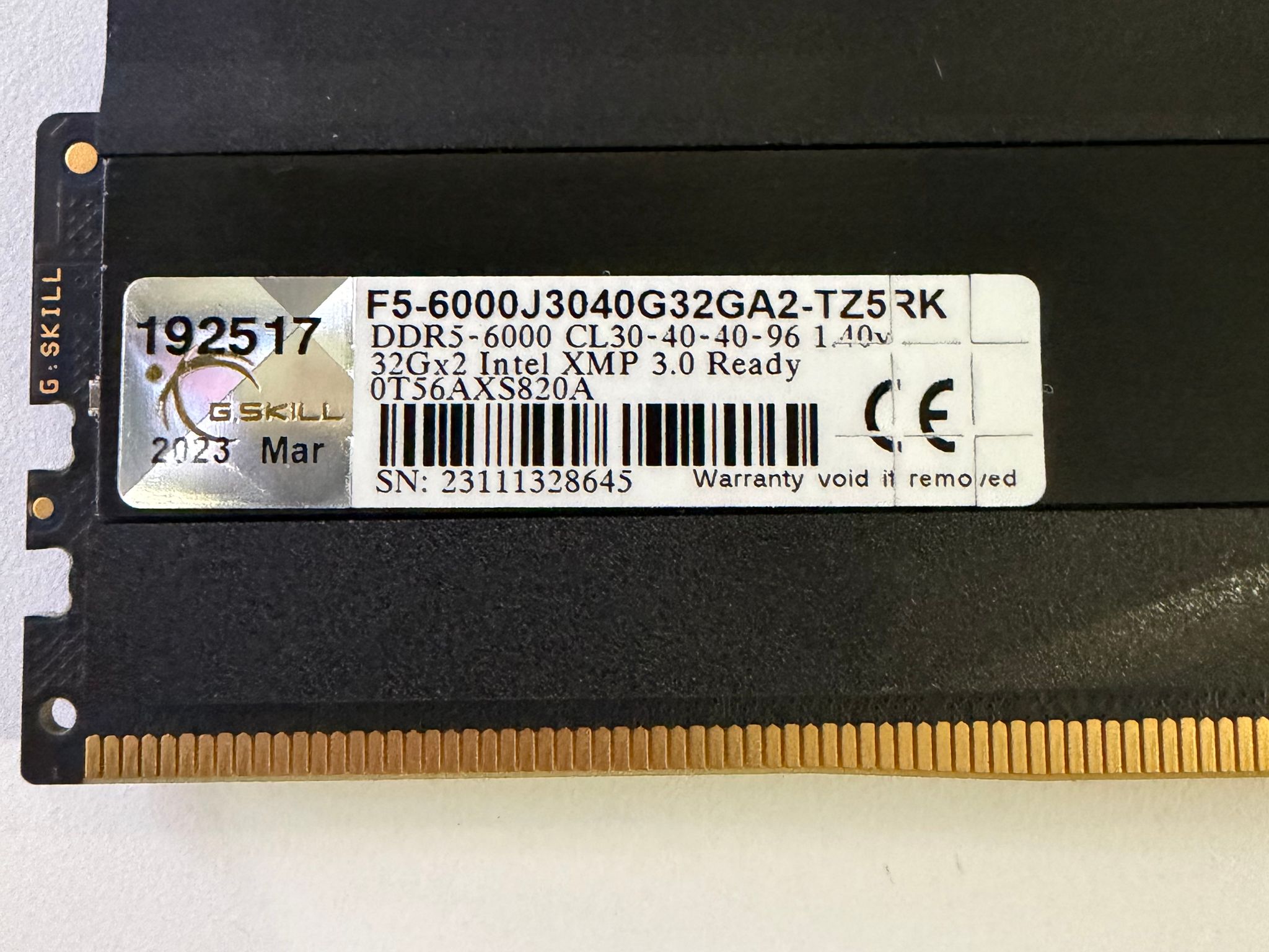 G.SKILL Trident Z5 RGB 32GB (1x32GB) DDR5 6000MHz RAM
