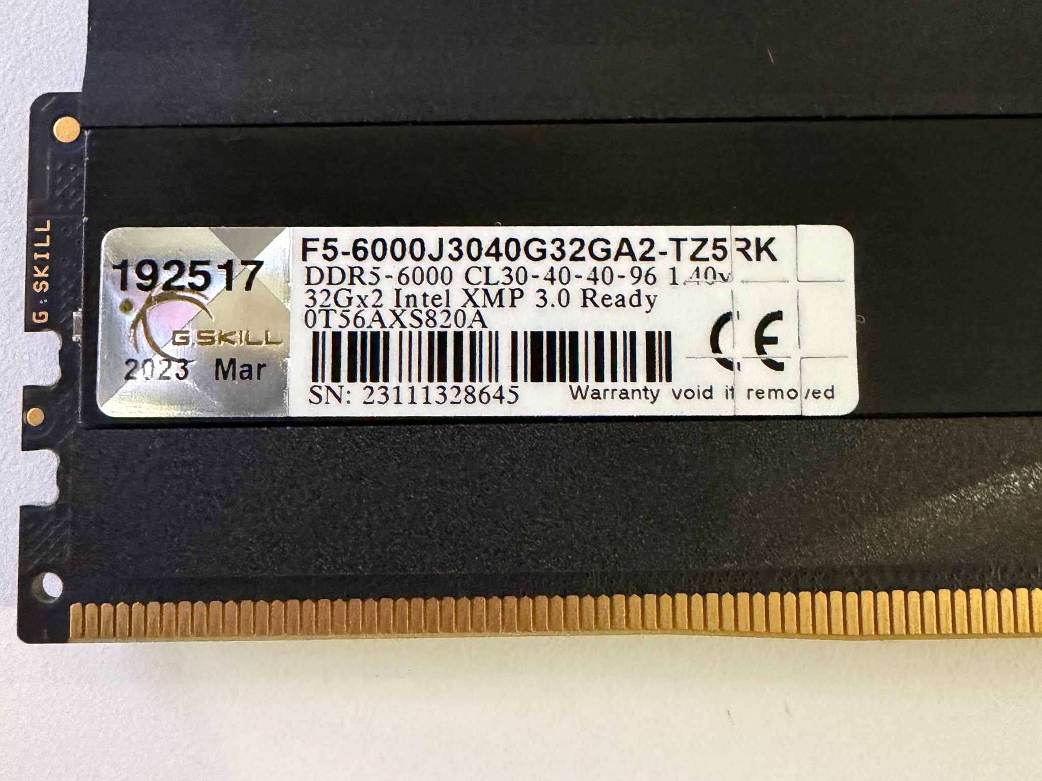G.SKILL Trident Z5 RGB 32GB (1x32GB) DDR5 6000MHz RAM