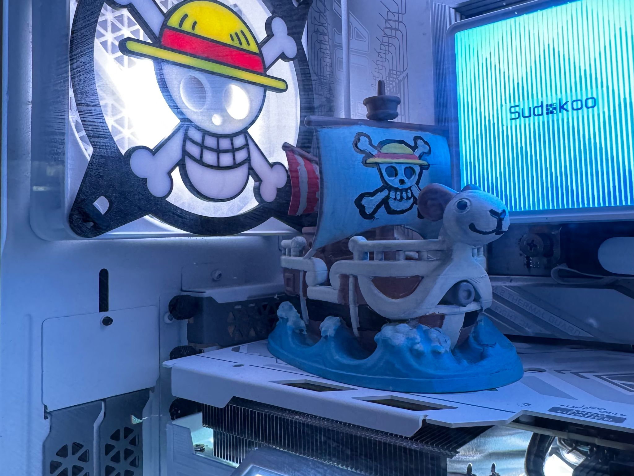 One Piece Inspired White Gaming PC | Gear 5 Theme | Ryzen 5 9600X | RX 9060 XT 16GB | 32GB DDR5 2TB