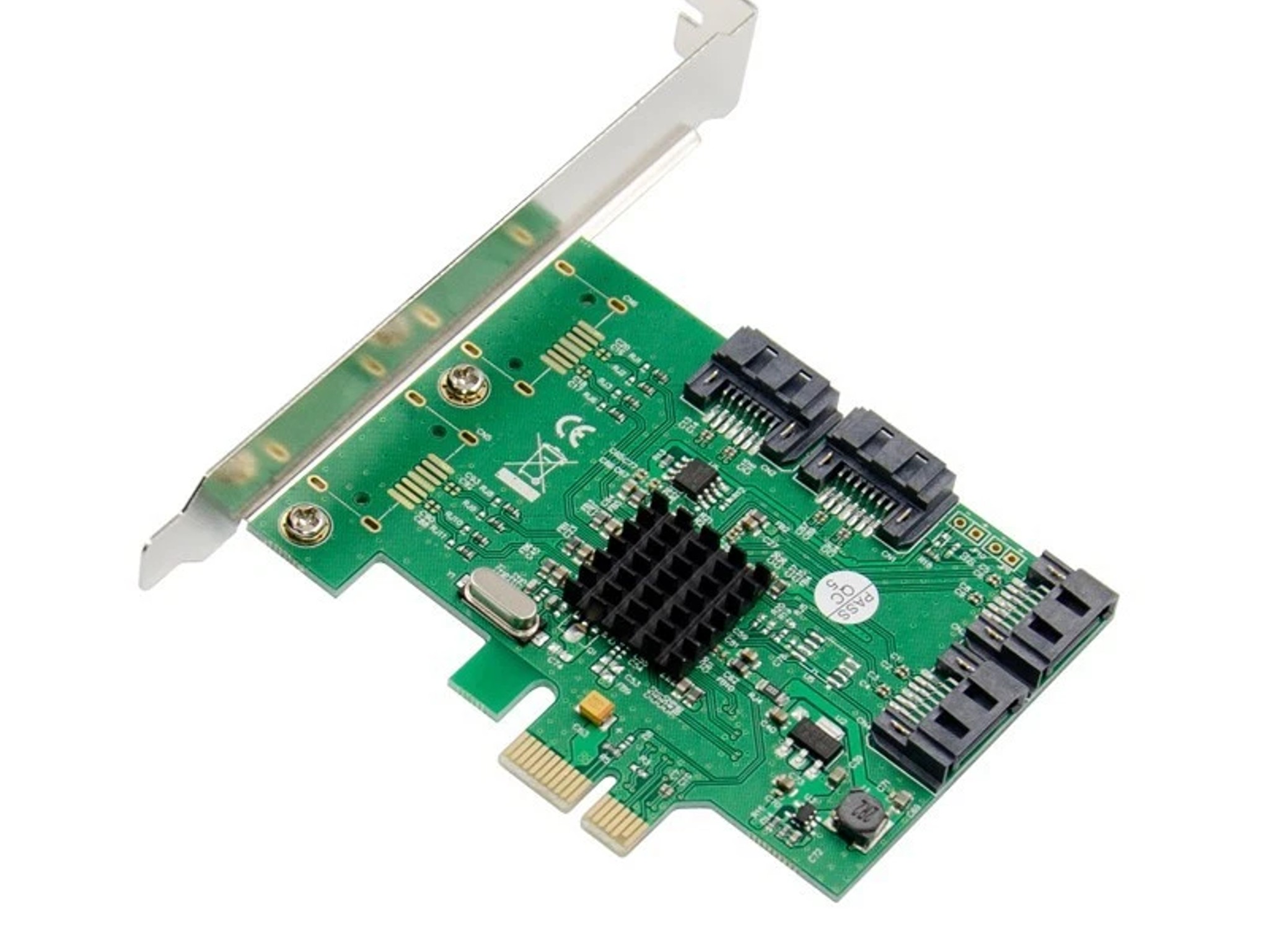 4 Port SATA III Expansion Card LP Bracket 6Gbps SATA 3.0 Controller PCI Express x1 Marvell 9215
