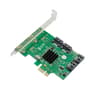 4 Port SATA III Expansion Card LP Bracket 6Gbps SATA 3.0 Controller PCI Express x1 Marvell 9215