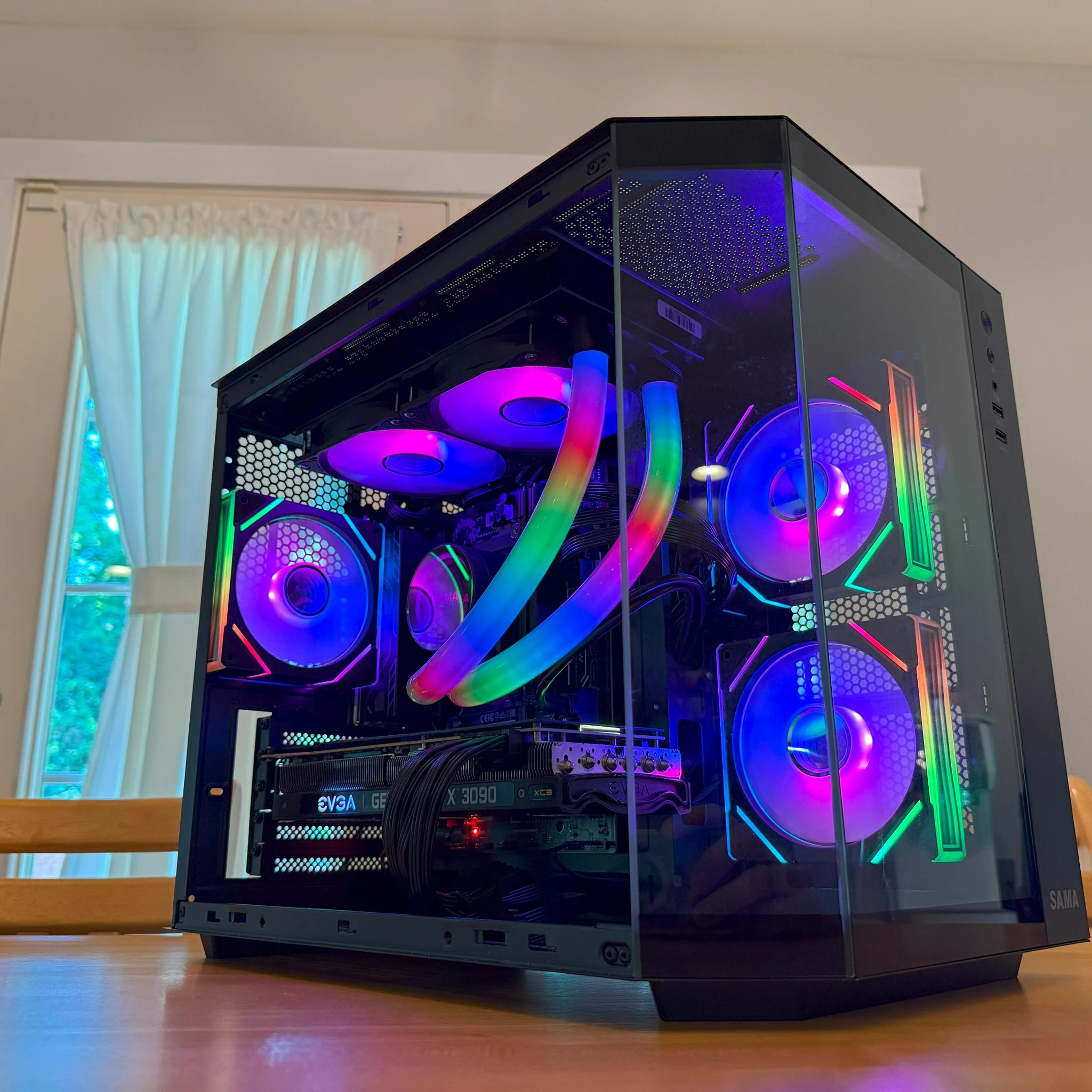 🐈‍⬛ 💨 RTX 3090 24gb, 32gb DDR5, AM5 Ryzen 8400f, Wifi Equipped, ARGB, AIO Cooled Gaming PC 🐈‍⬛ 💨