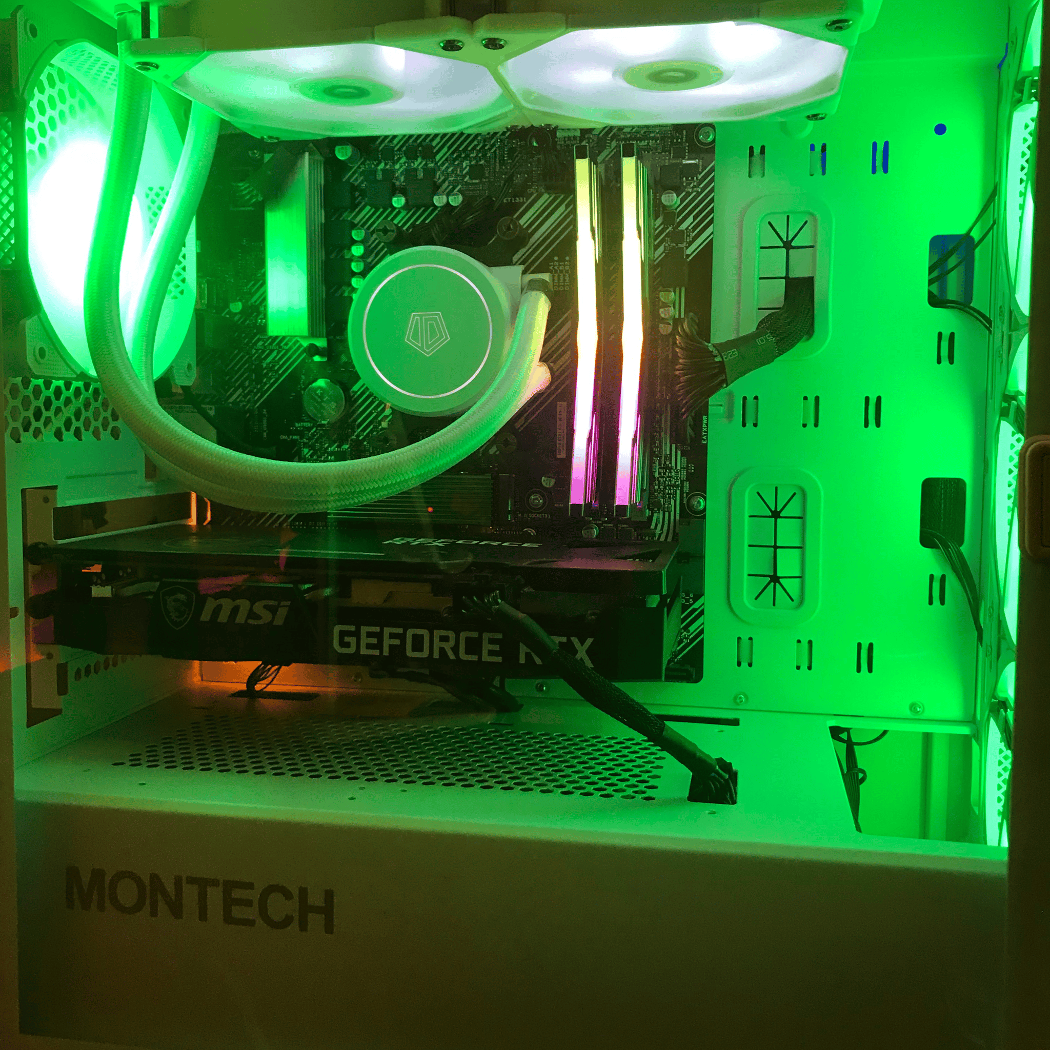 Brand New Custom RGB Gaming PC w/ Ryzen 5 & NVIDIA Geforce RTX 3060 Ti! Liquid cooled AIO and 500GB