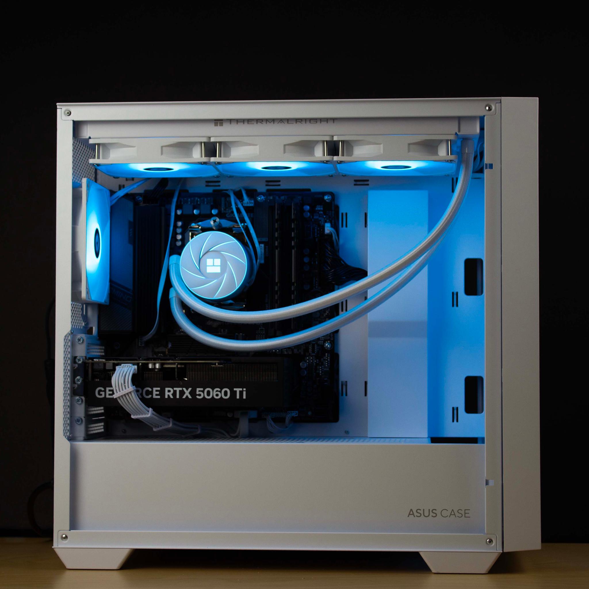 🧊❄️🧊 Clean Gaming PC – RTX 5060 TI, Ryzen 7 5700X, 32GB RAM, 1TB SSD - WiFi, BlueTooth 🧊❄️🧊