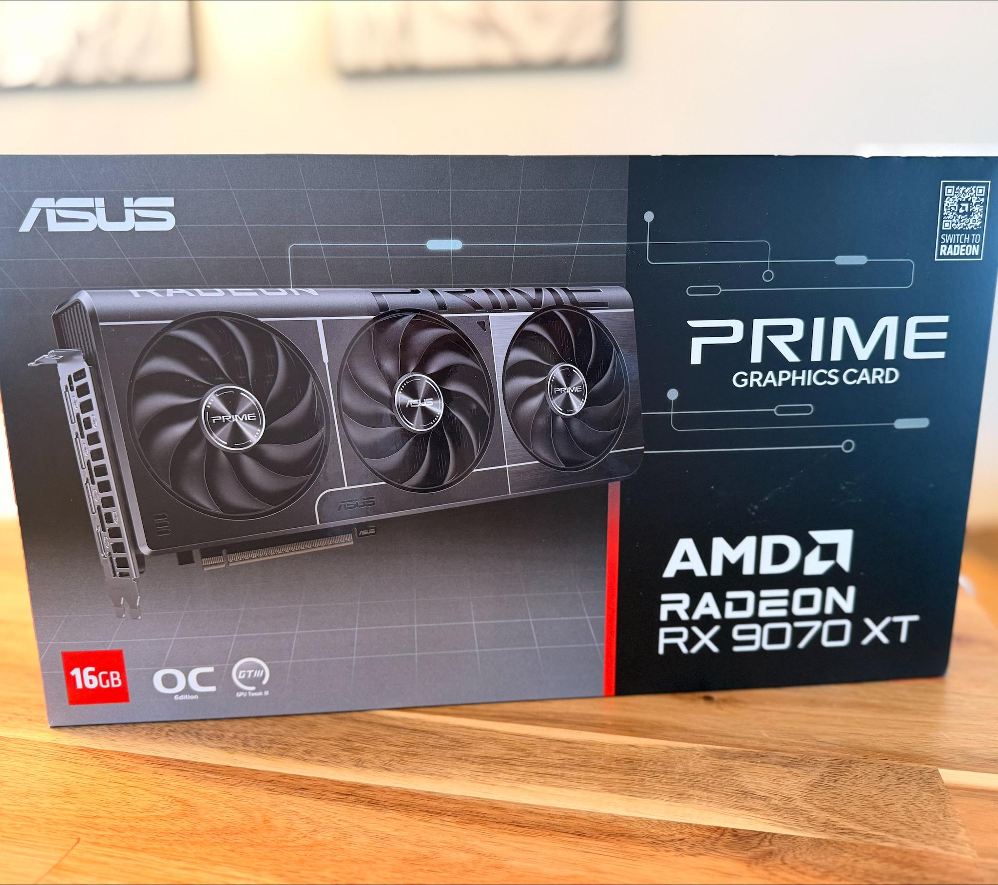 AMD Radeon ASUS Prime RX 9070XT 16GB OC, Brand New
