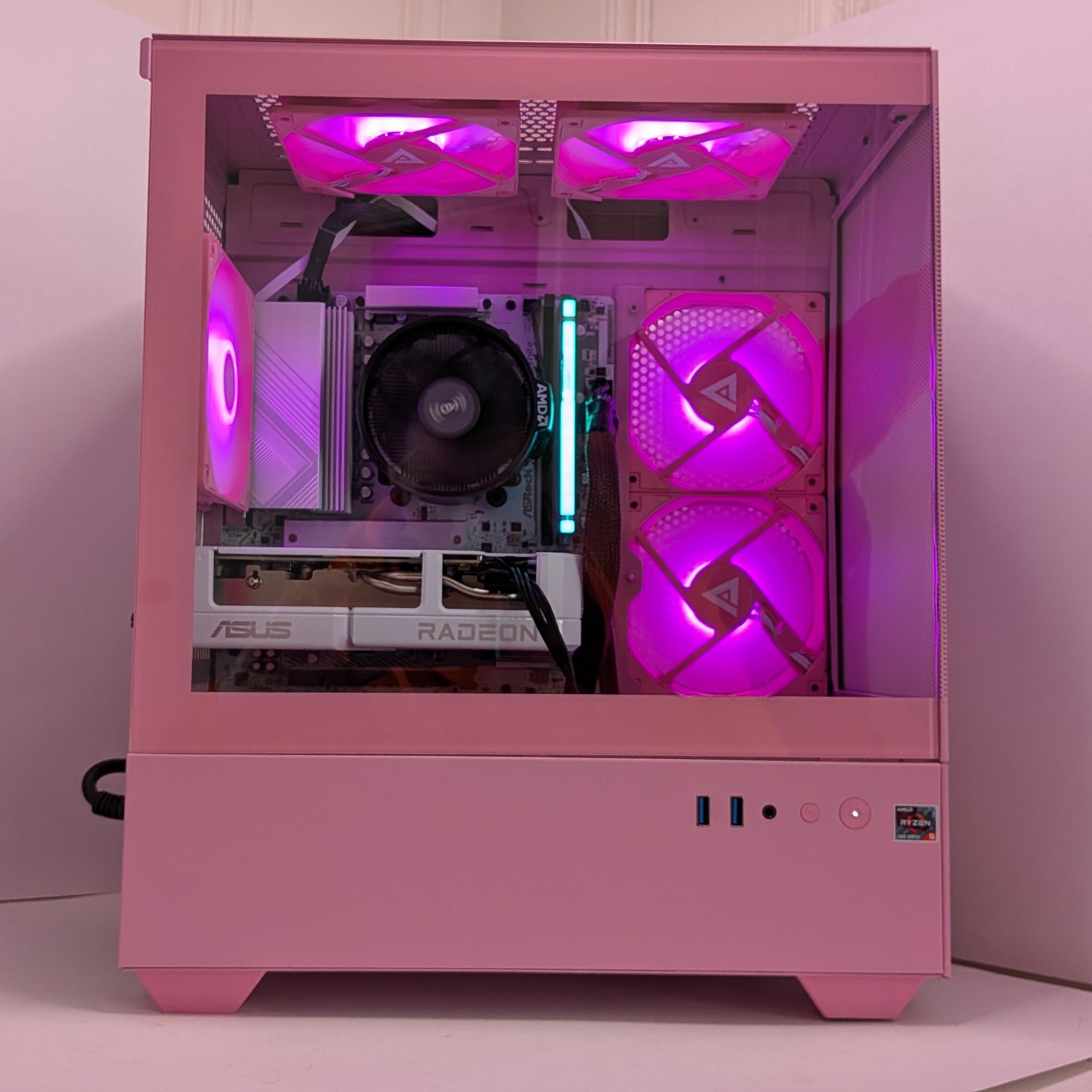 Brand New Build ALL AMD AM5 Custom Gaming PC Pink RGB