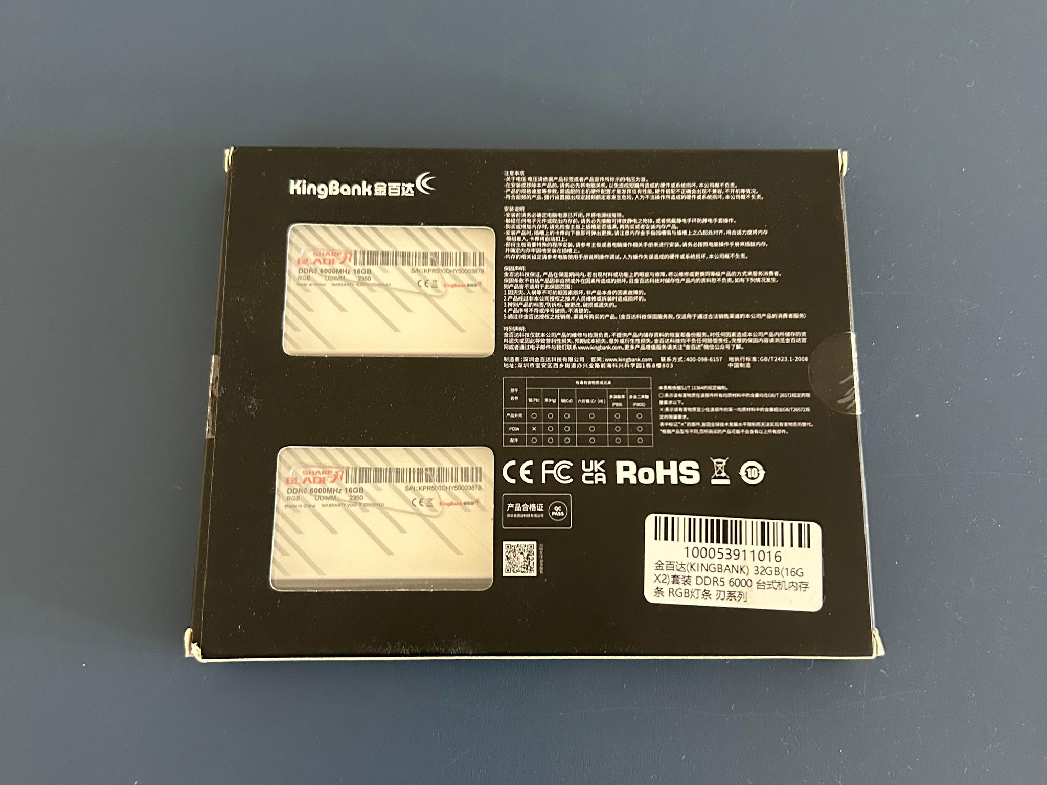 32gb ddr5 6000mhz / Kingbank white RGB
