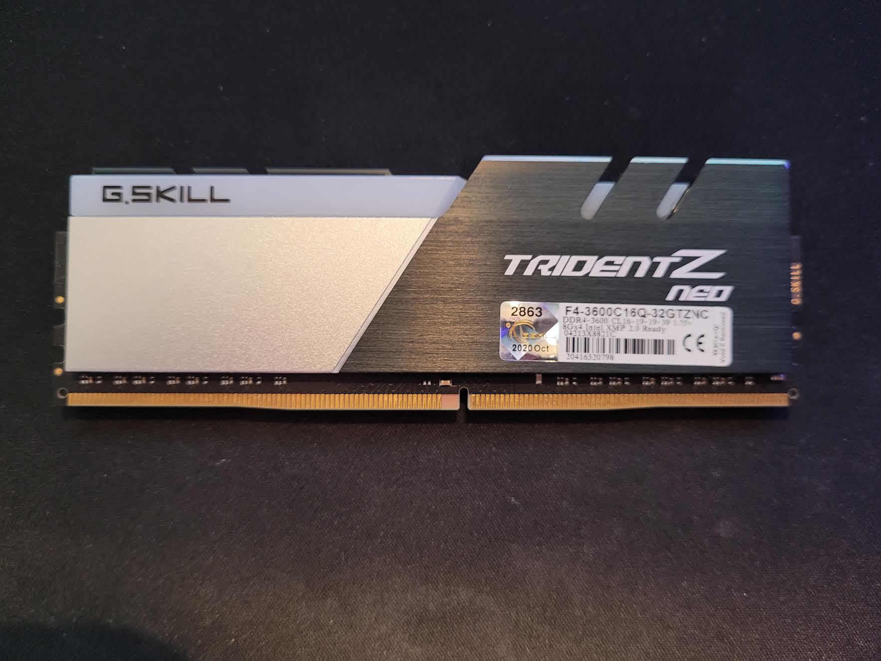 G.Skill Trident Z Neo 8GB(8GB*1) 3600MHz DDR4 RAM