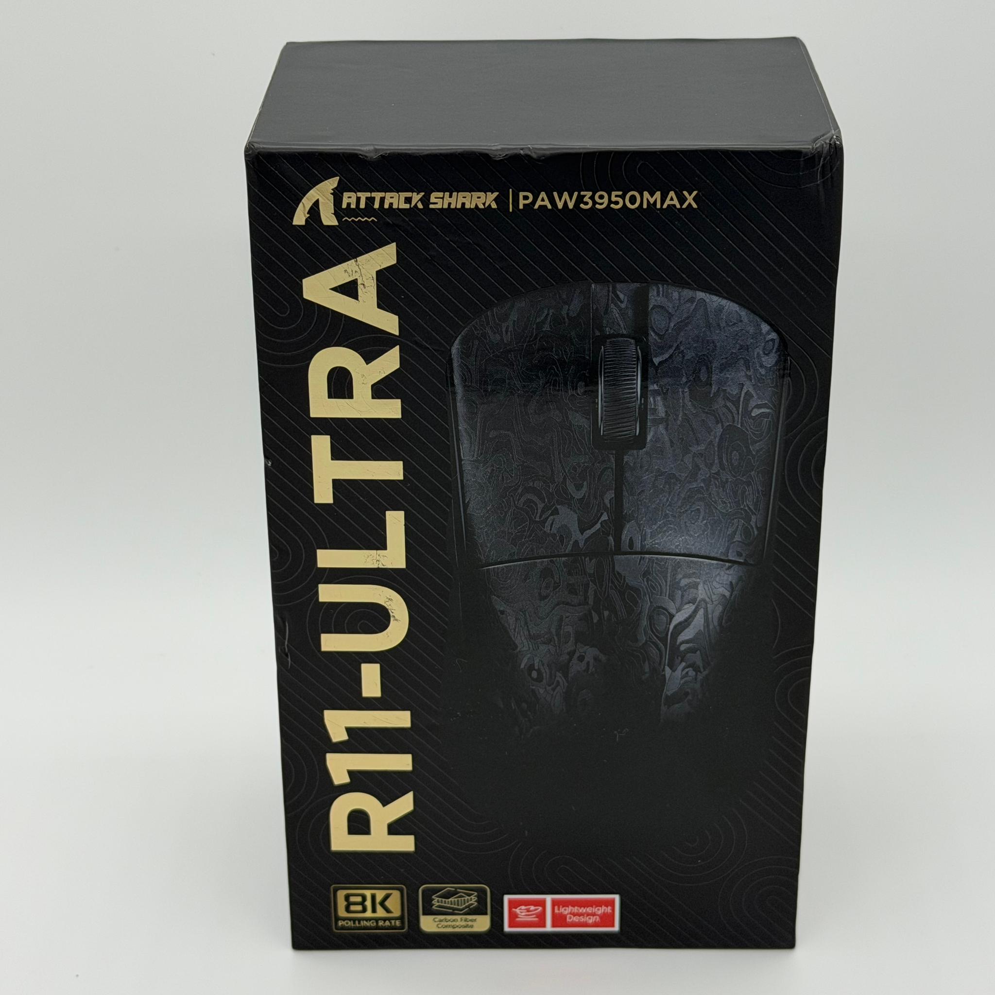 Attack Shark R11-ULTRA PAW3950MAX – Black Ink Edition – Sealed Retail Box