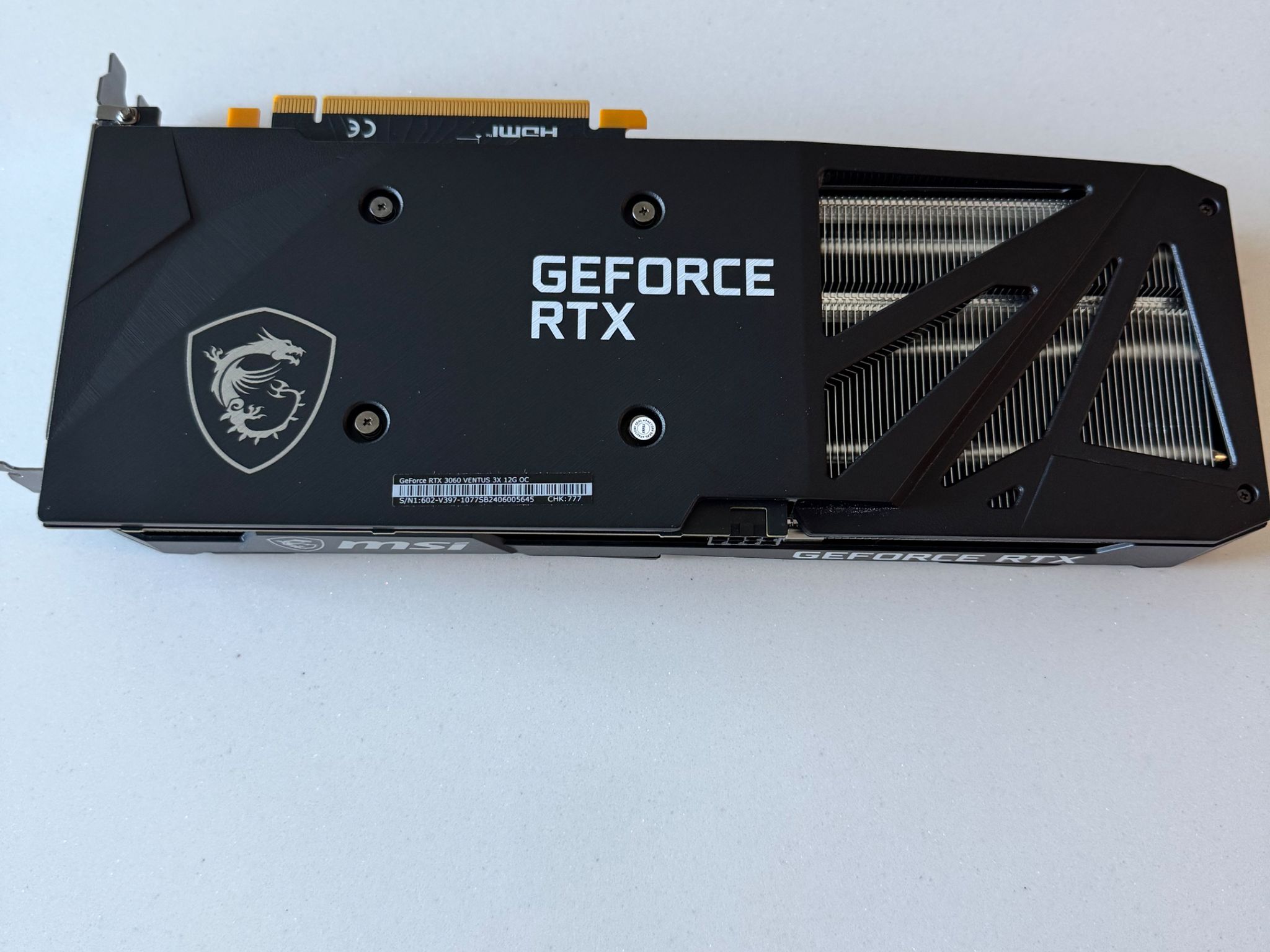MSI GeForce RTX 3060 VENTUS 3X 12GB Graphics Card