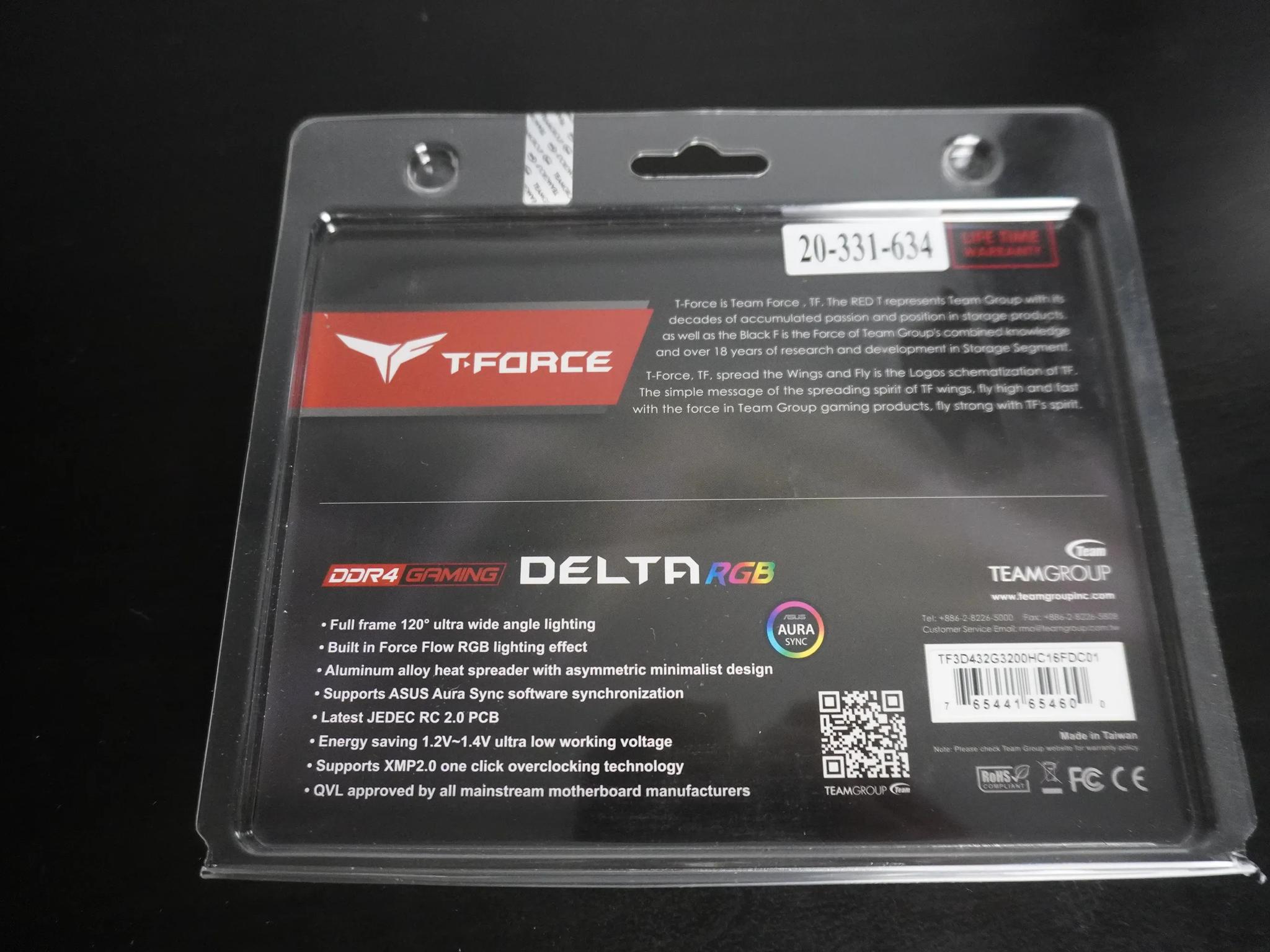TEAMGROUP T-Force Delta RGB DDR4 32GB 3200MHz (Black)