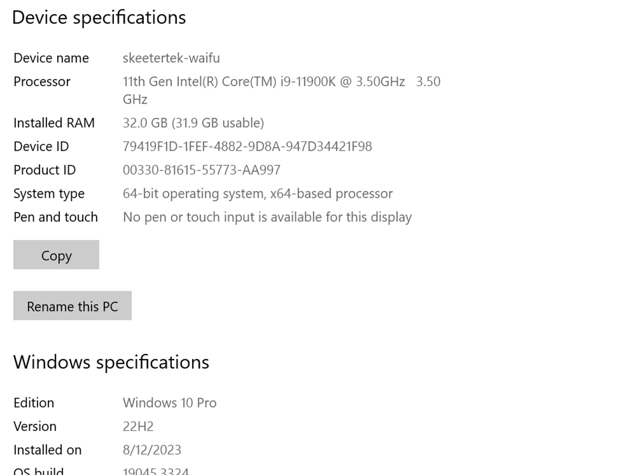 Waifu Vision-RTX 3080, i9-11900K, 1.5 Tb Samsung 980 SSDs, 32Gb, AIO, EVGA 850W