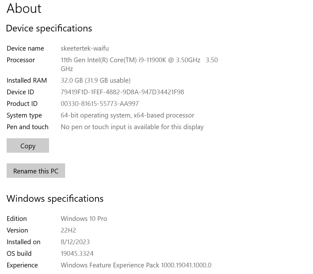 Waifu Vision-RTX 3080, i9-11900K, 1.5 Tb Samsung 980 SSDs, 32Gb, AIO, EVGA 850W
