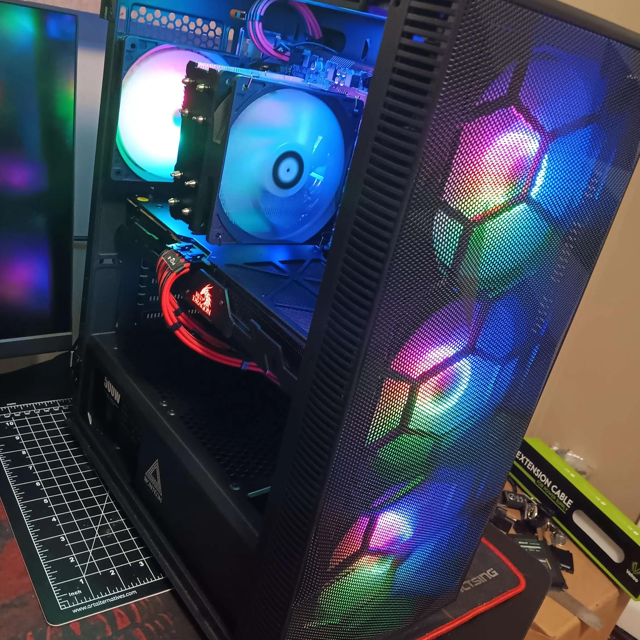 | Black RGB GAMING PC | Ryzen 5 2600x|RedDragon Vega56(UV'd & OC'd)|16gb DDR4 RAM|500g SSD Storage