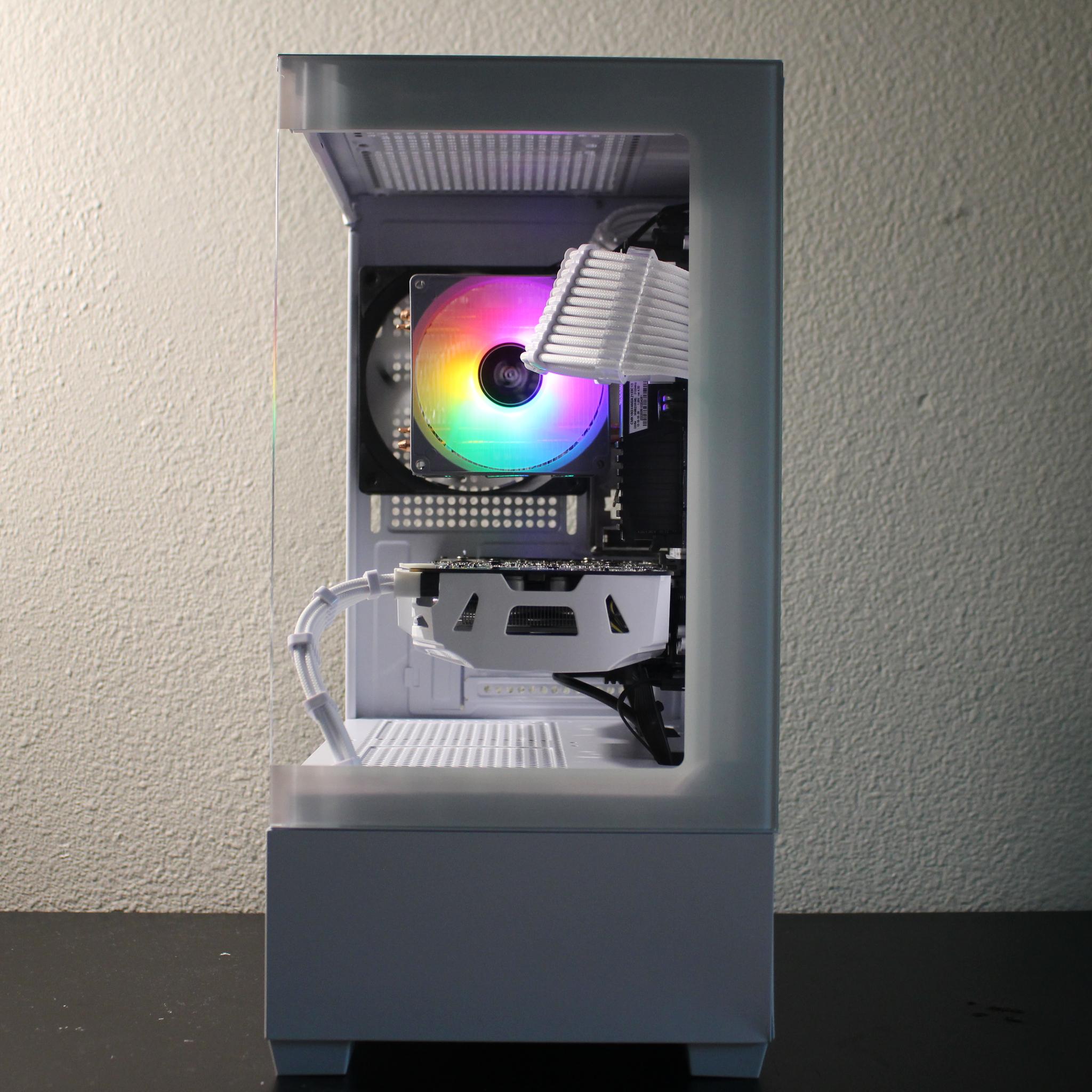 White Gaming PC | Windows 11 Pro | RX480 | R3 3100 | 512GB SSD | 16 GB RAM | WiFi and BLE