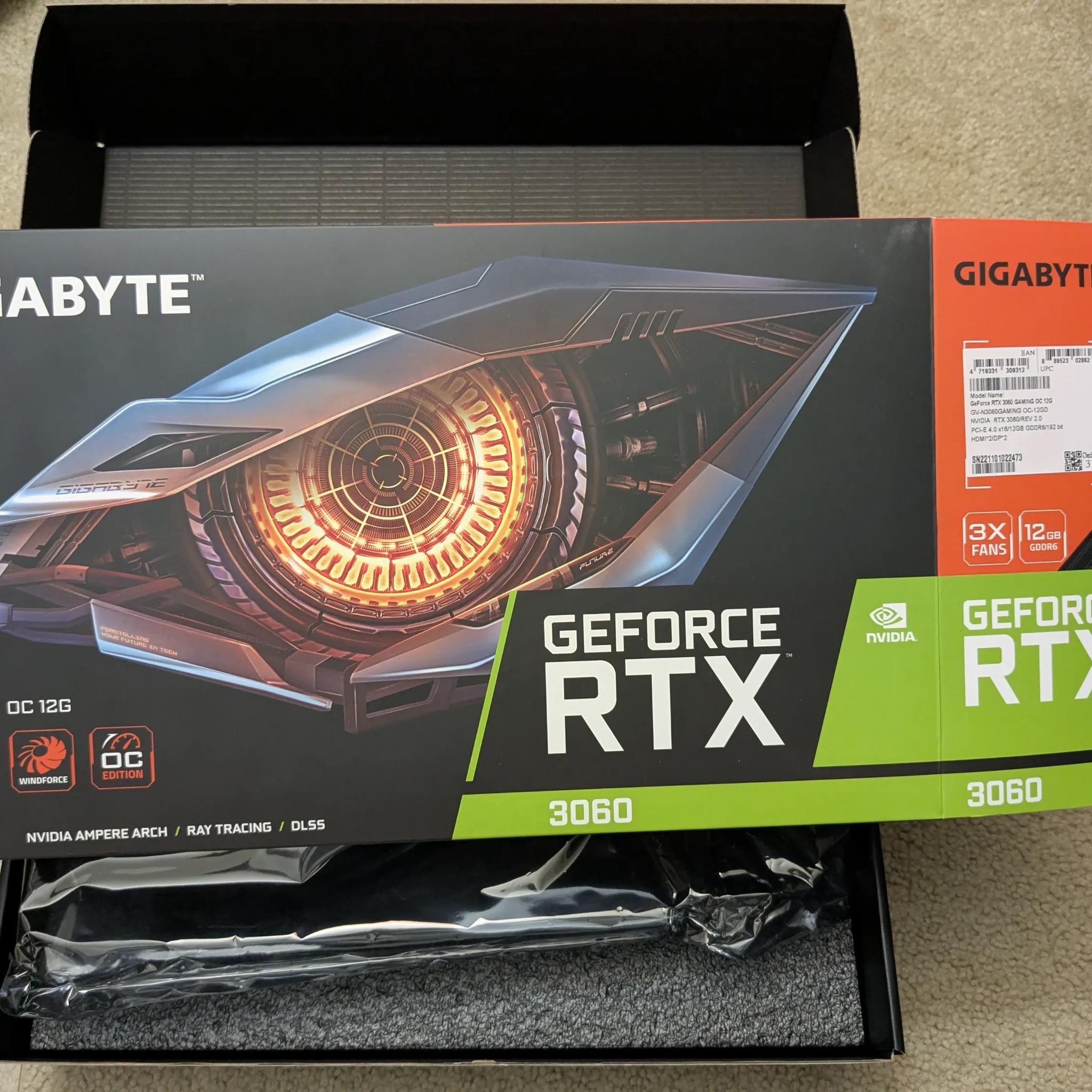 RTX 3060 12GB Gigabyte OC edition with Box