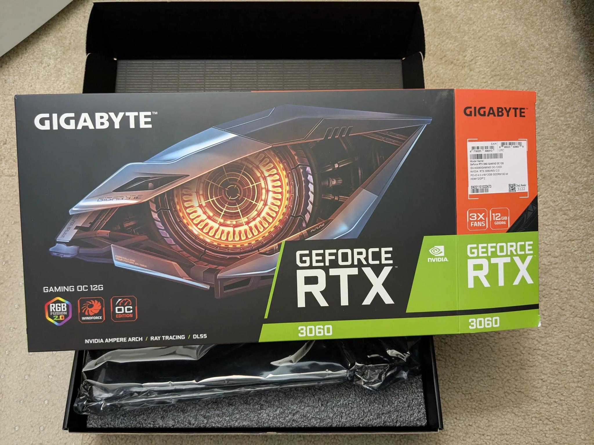 RTX 3060 12GB Gigabyte OC edition with Box