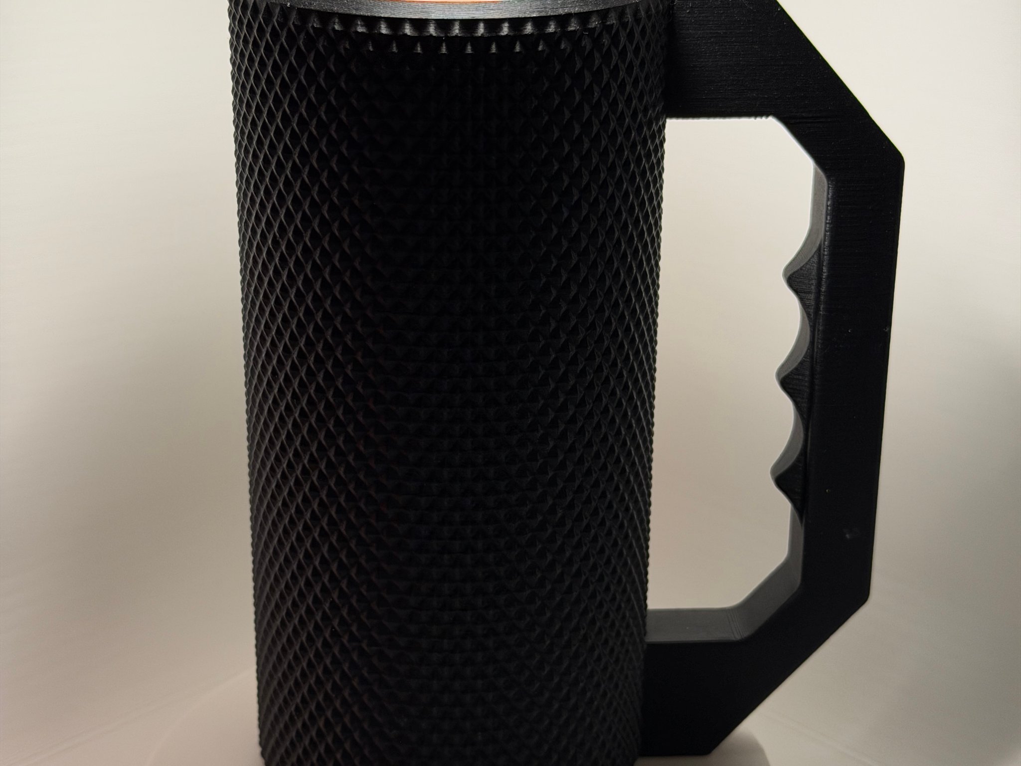 3D Printed 16oz Can Cozy with Ergonomic Handle | Textured Grip Gaming Drink Holder