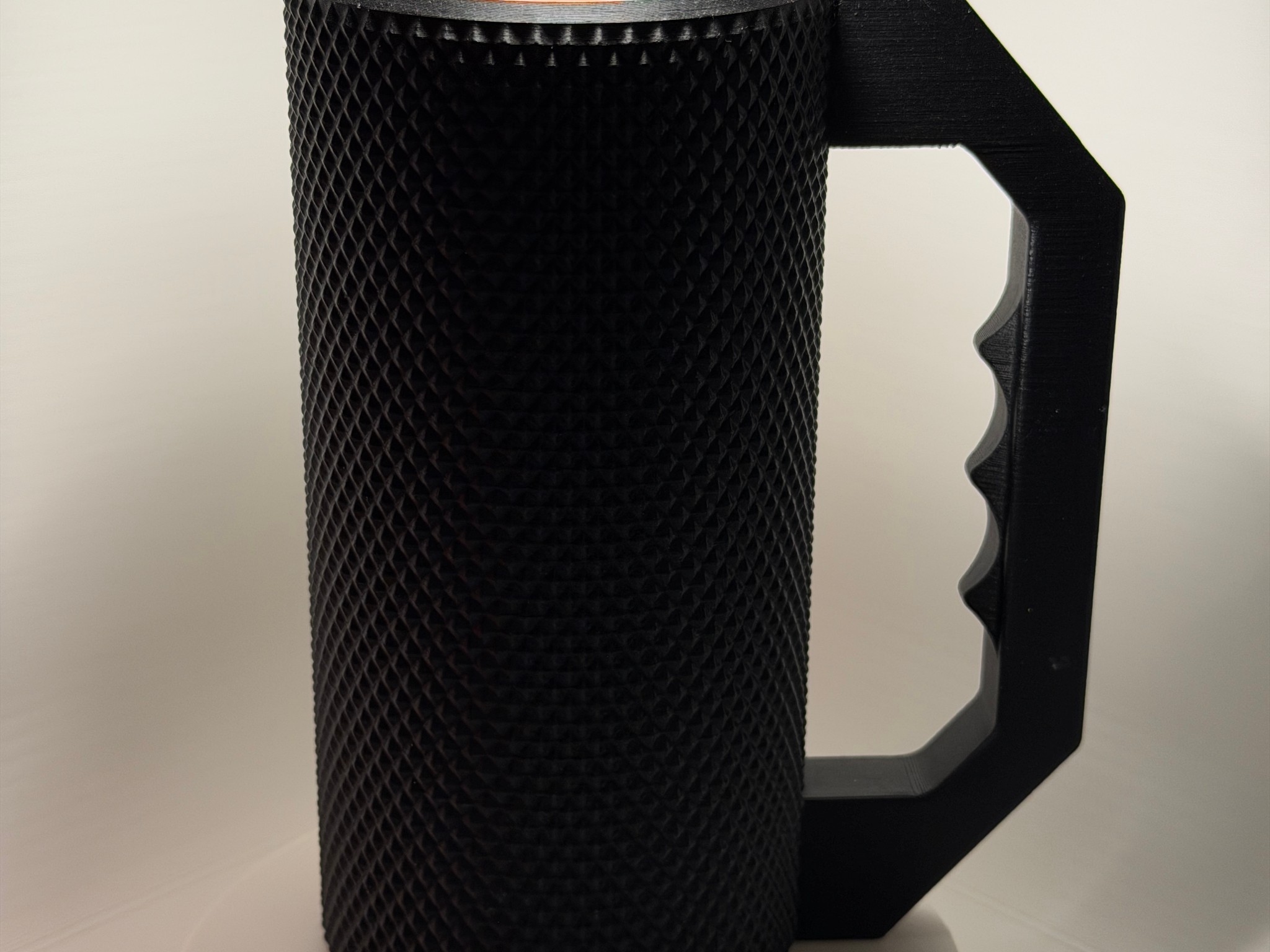 3D Printed 16oz Can Cozy with Ergonomic Handle | Textured Grip Gaming Drink Holder