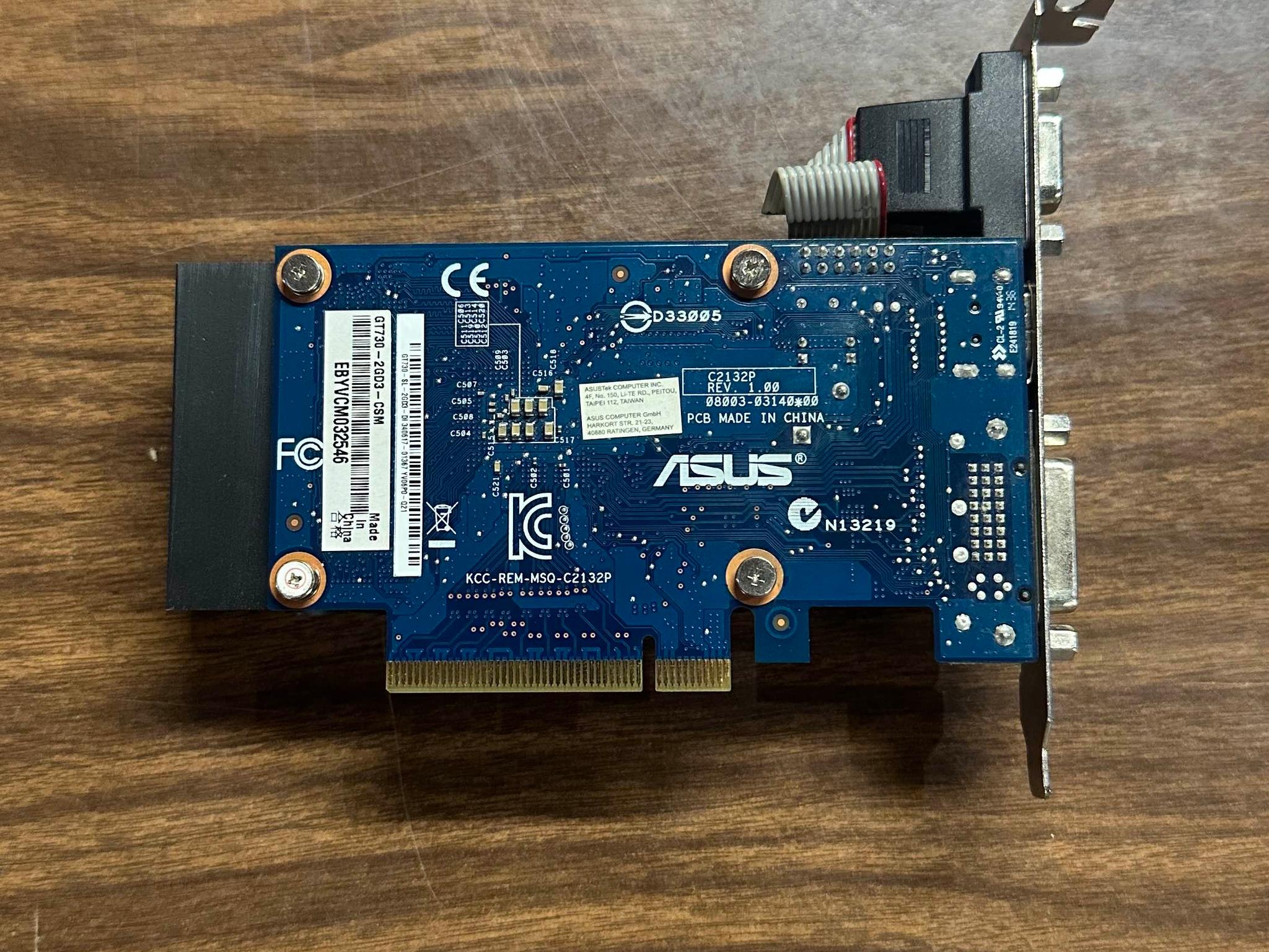 ASUS Nvidia Geforce GT 730 2GB GDDR3 PCIE x8 Graphics Card VGA DVI HDMI