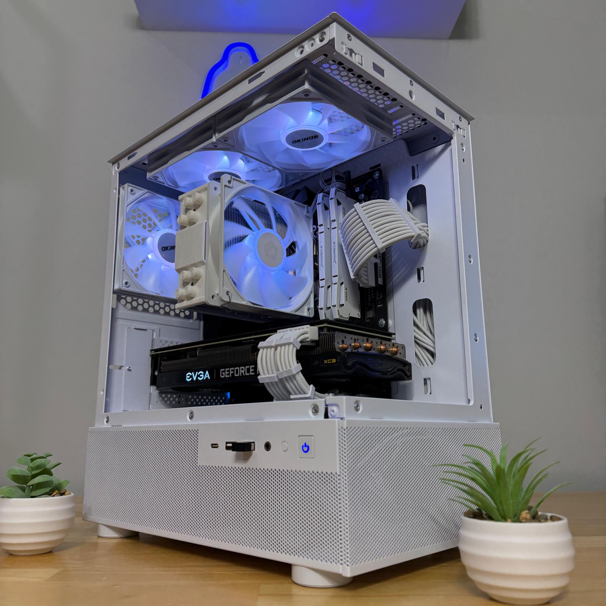 Custom White 1440p Gaming PC-Ryzen 5 5500-RTX 3070-1TB SSD-16GB Ram