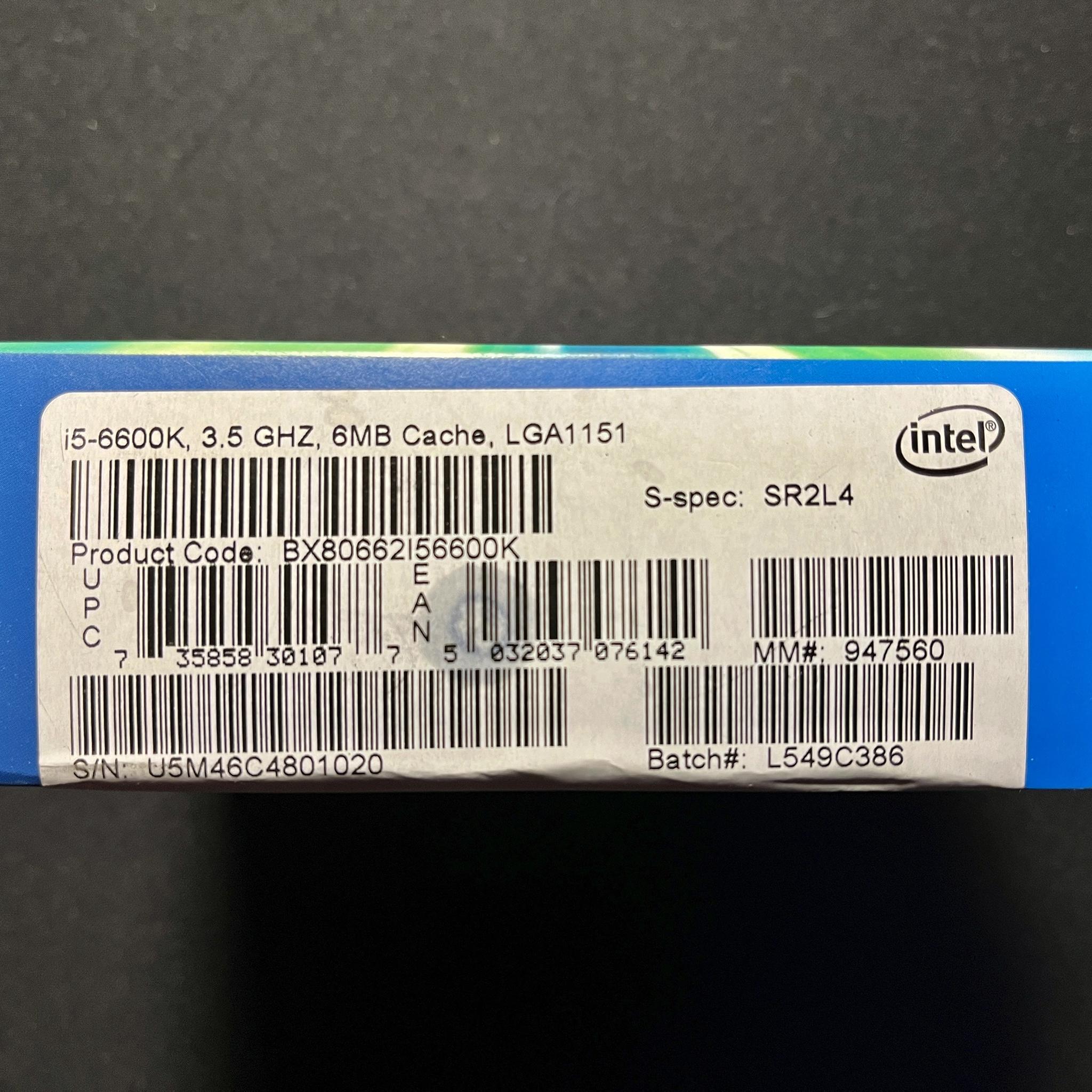 Intel Core i5-6600K 3.5 GHz Quad-Core Processor