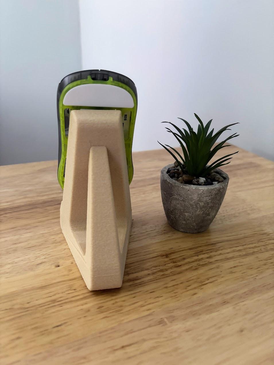 Minimalist Wood PLA Mouse Stand, Cork Lined, Gaming Desk Accessory (3D Printed)