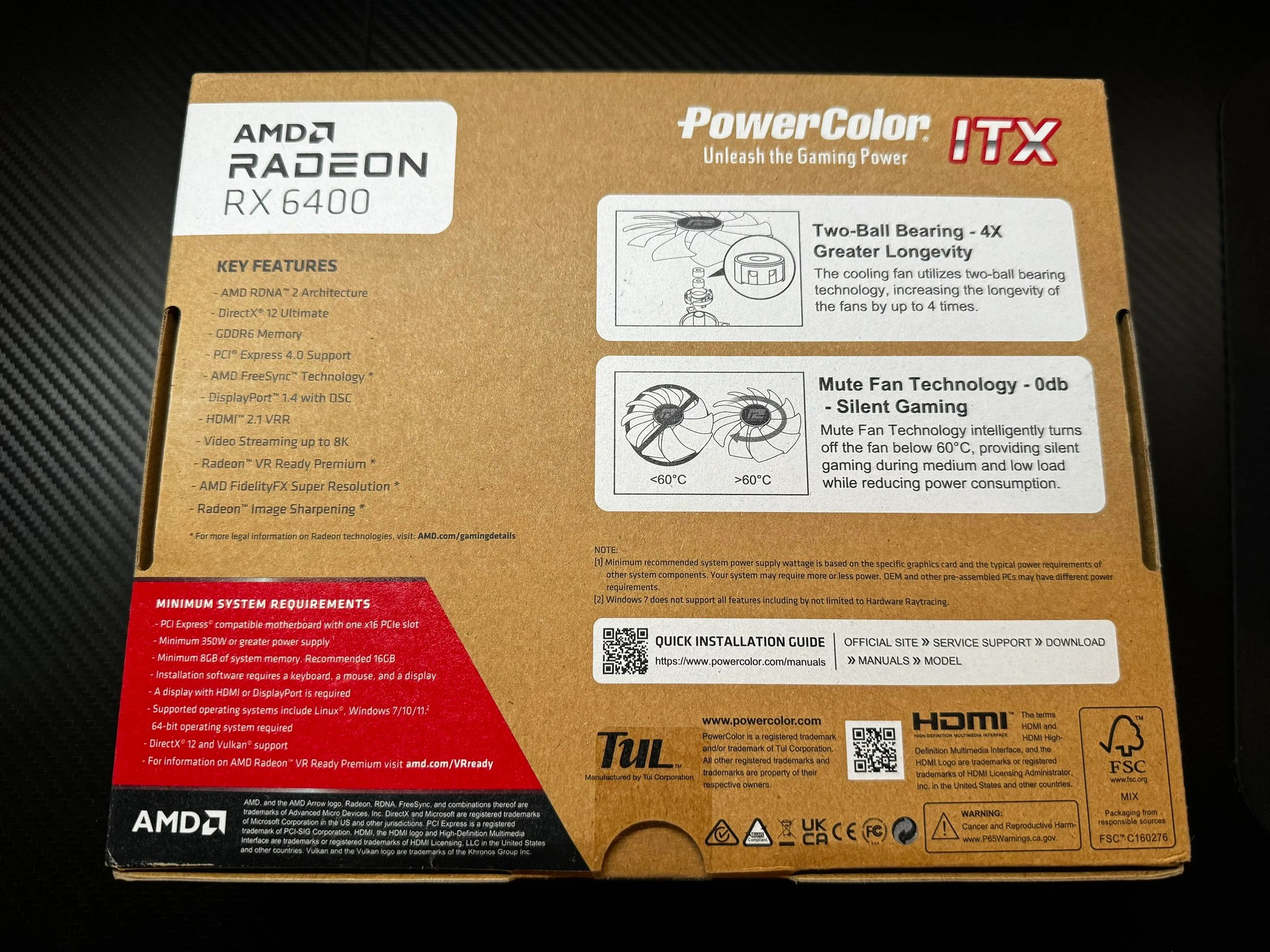 BNIB PowerColor AMD Radeon RX 6400 ITX Graphics Card with 4GB GDDR6 Memory