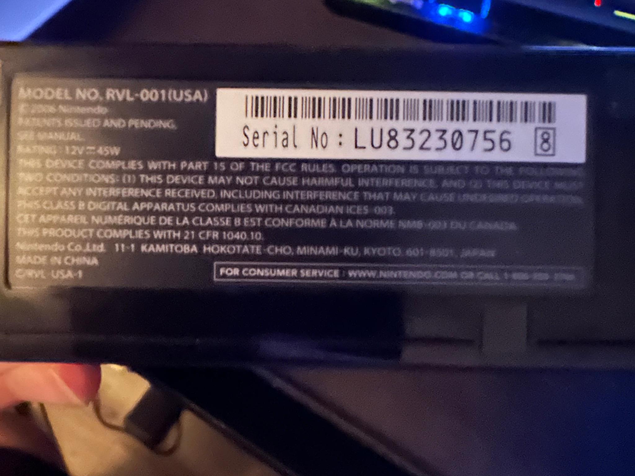 Nintendo Wii (black) NO CONTROLLERS NO CABLES