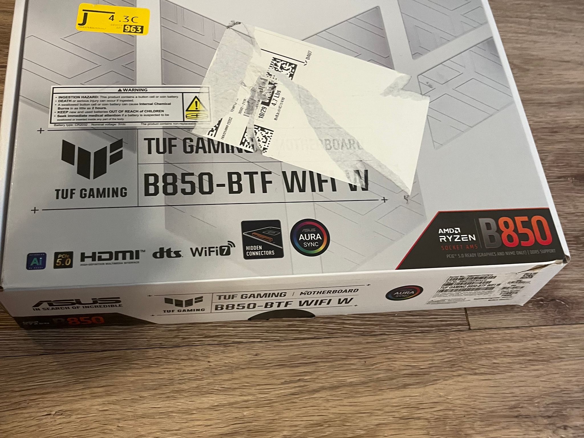 ASUS TUF Gaming B850-BTF WiFi AM5 Motherboard – New / Unused