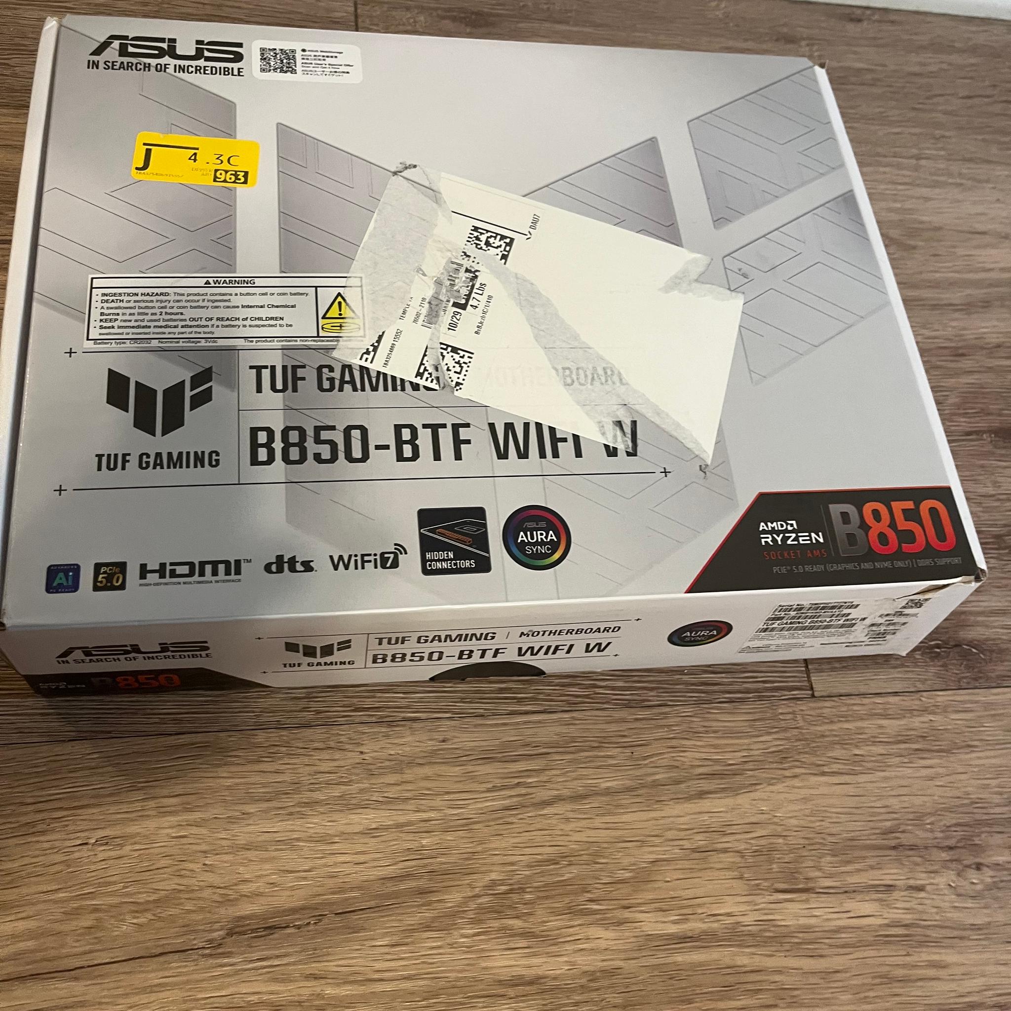 ASUS TUF Gaming B850-BTF WiFi AM5 Motherboard – New / Unused