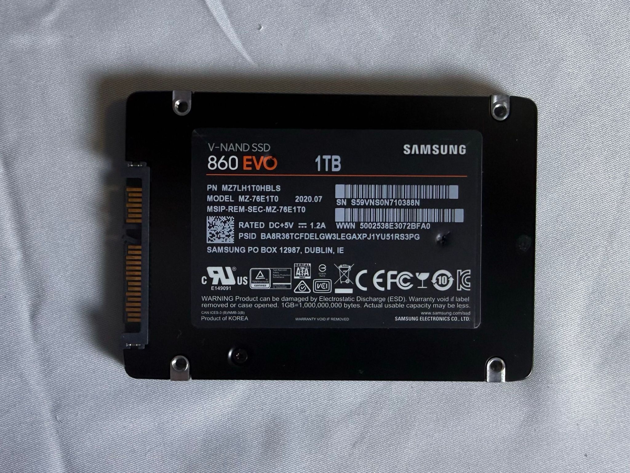 Samsung 860 EVO 1 TB Sata SSD