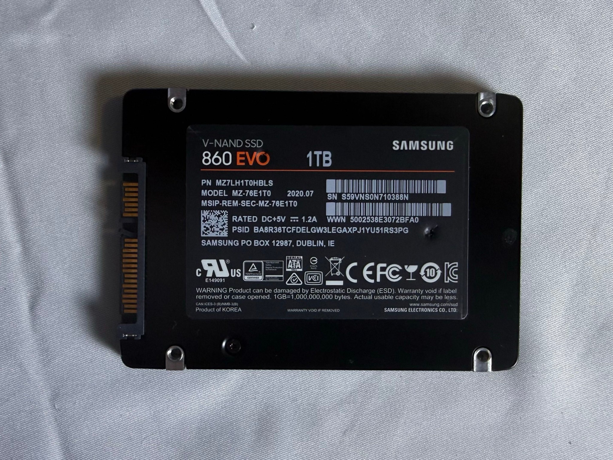 Samsung 860 EVO 1 TB Sata SSD