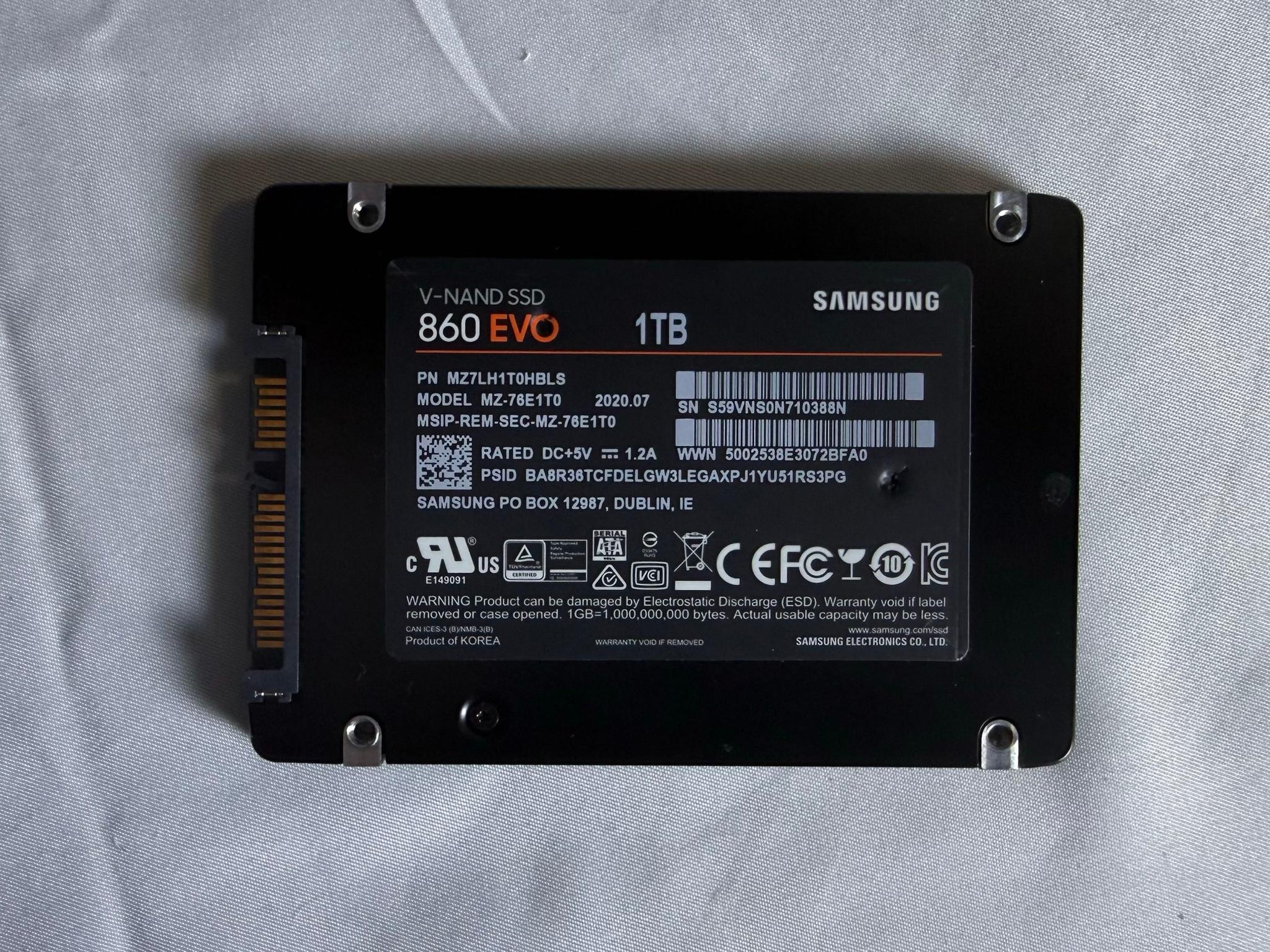 Samsung 860 EVO 1 TB Sata SSD