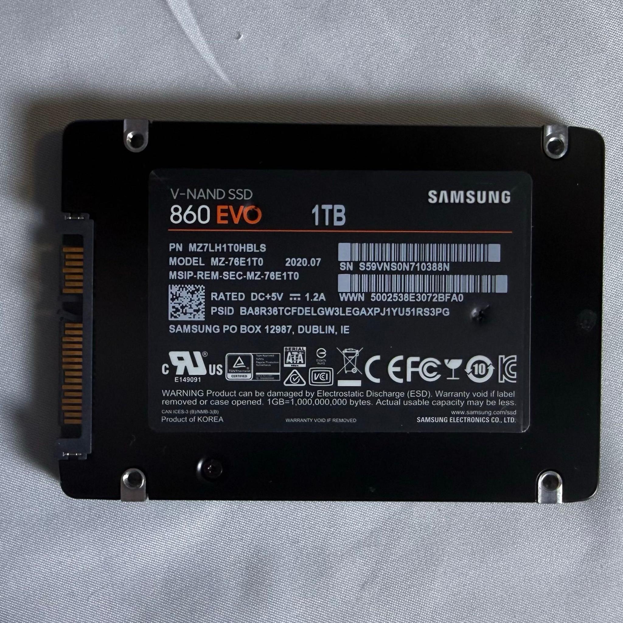 Samsung 860 EVO 1 TB Sata SSD
