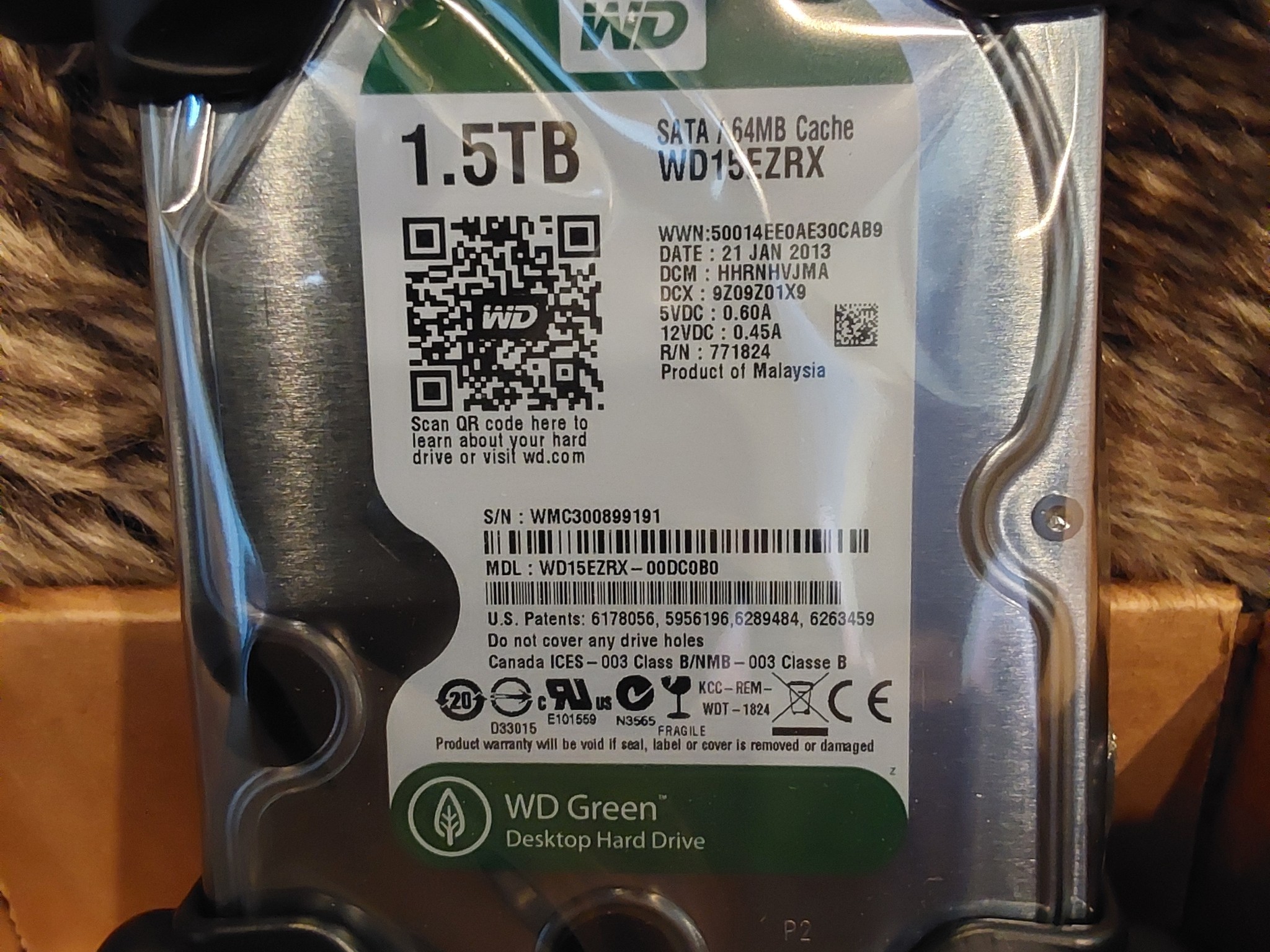 NEW WESTERN DIGITAL 1.5 TB 3.5 in. SATA INTERNAL DESKTOP HARD DRIVE