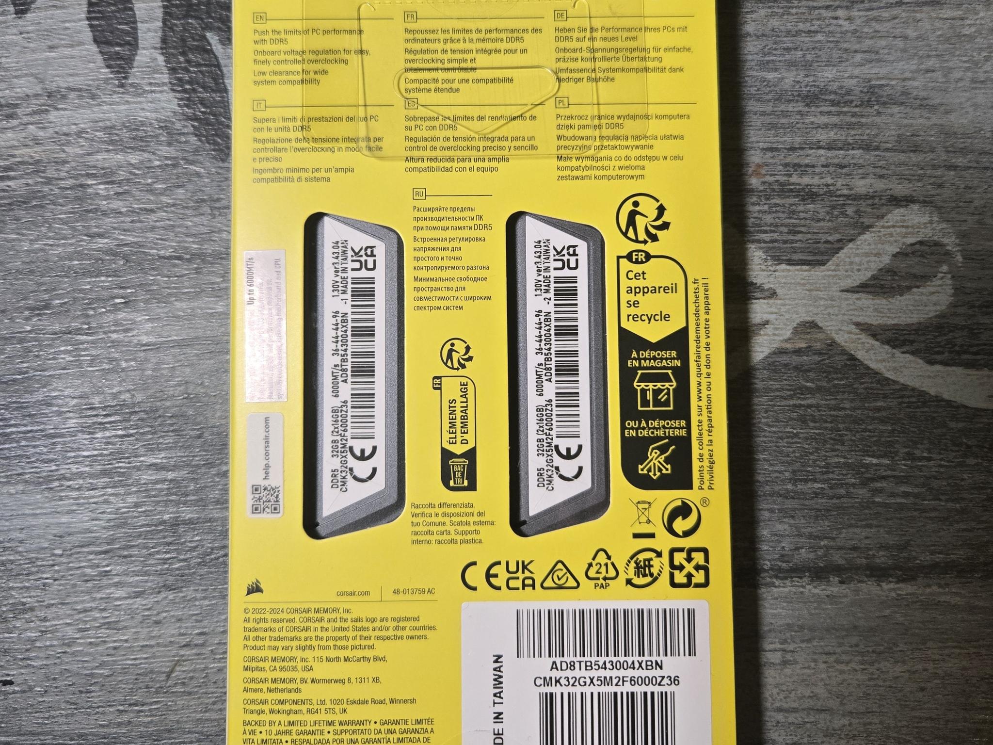 *New In Box* 32gb (2x16) 6000 Corsair Vengeance