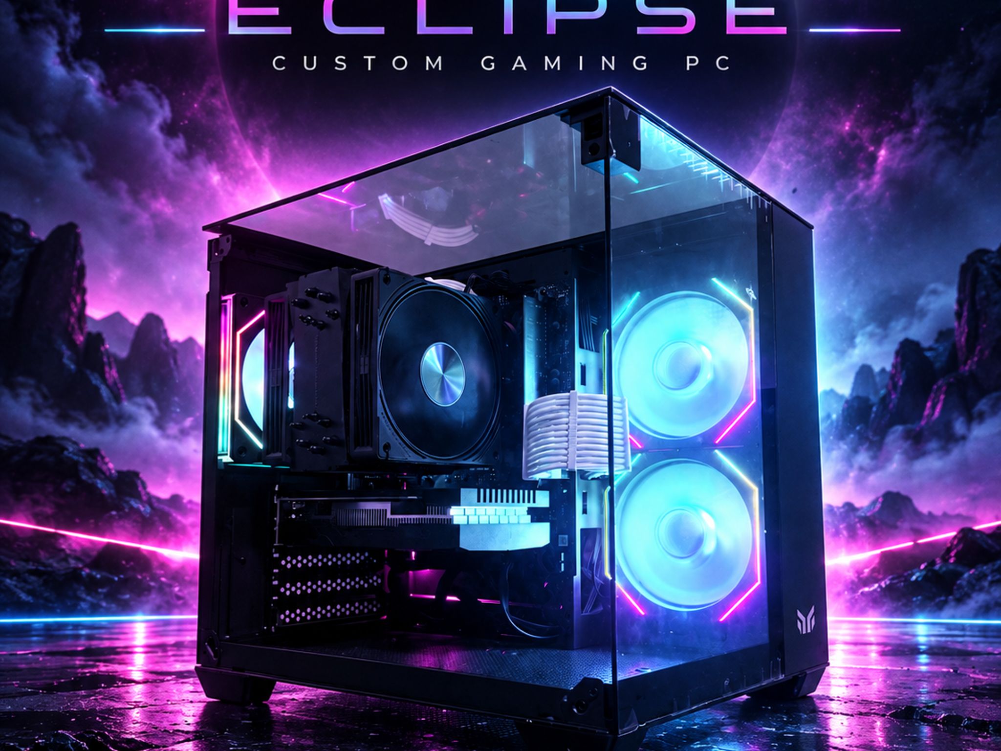 ⚫️"Neon Eclipse"🌈 | 1080p Gaming | RTX 3050 | Ryzen 5 2600 | 16GB Ram | 1TB SSD | Free Shipping