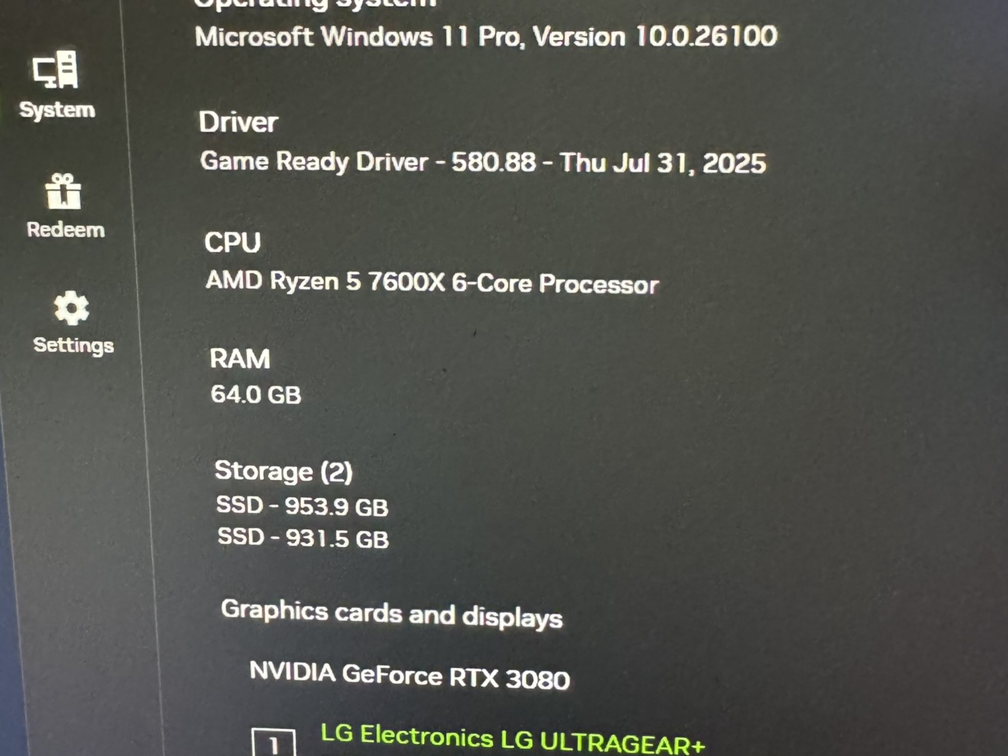 RTX 3080 Founders Edition | Ryzen 7600X | 64GB DDR5 | 2TB | WIFI