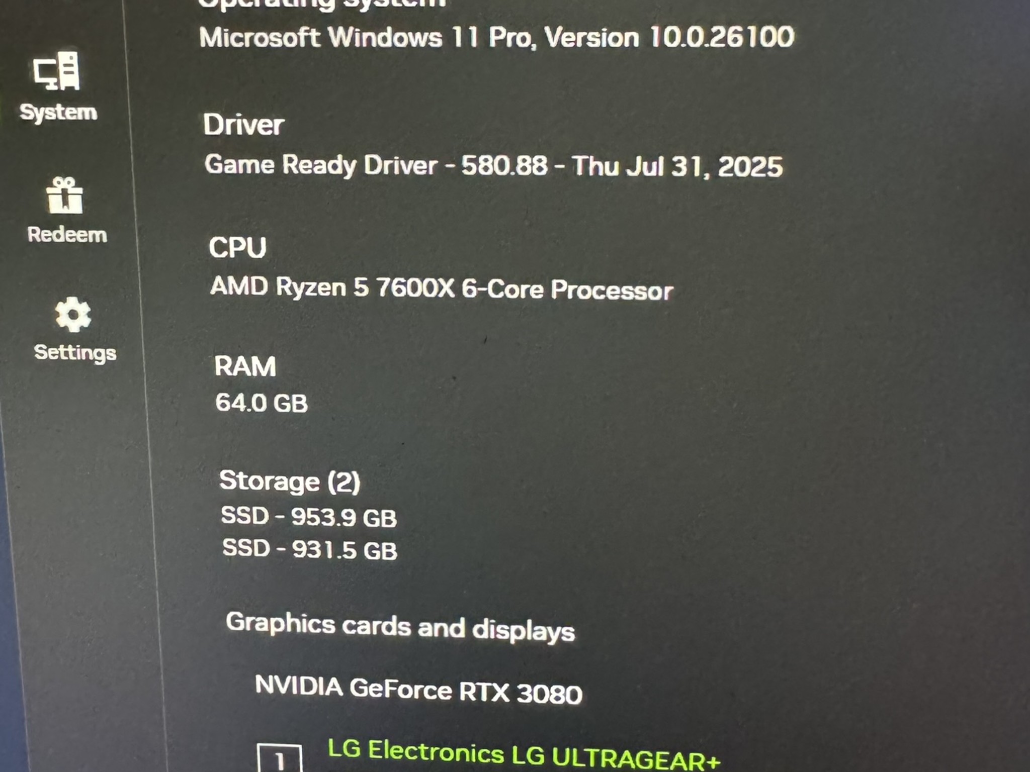 RTX 3080 Founders Edition | Ryzen 7600X | 64GB DDR5 | 2TB | WIFI