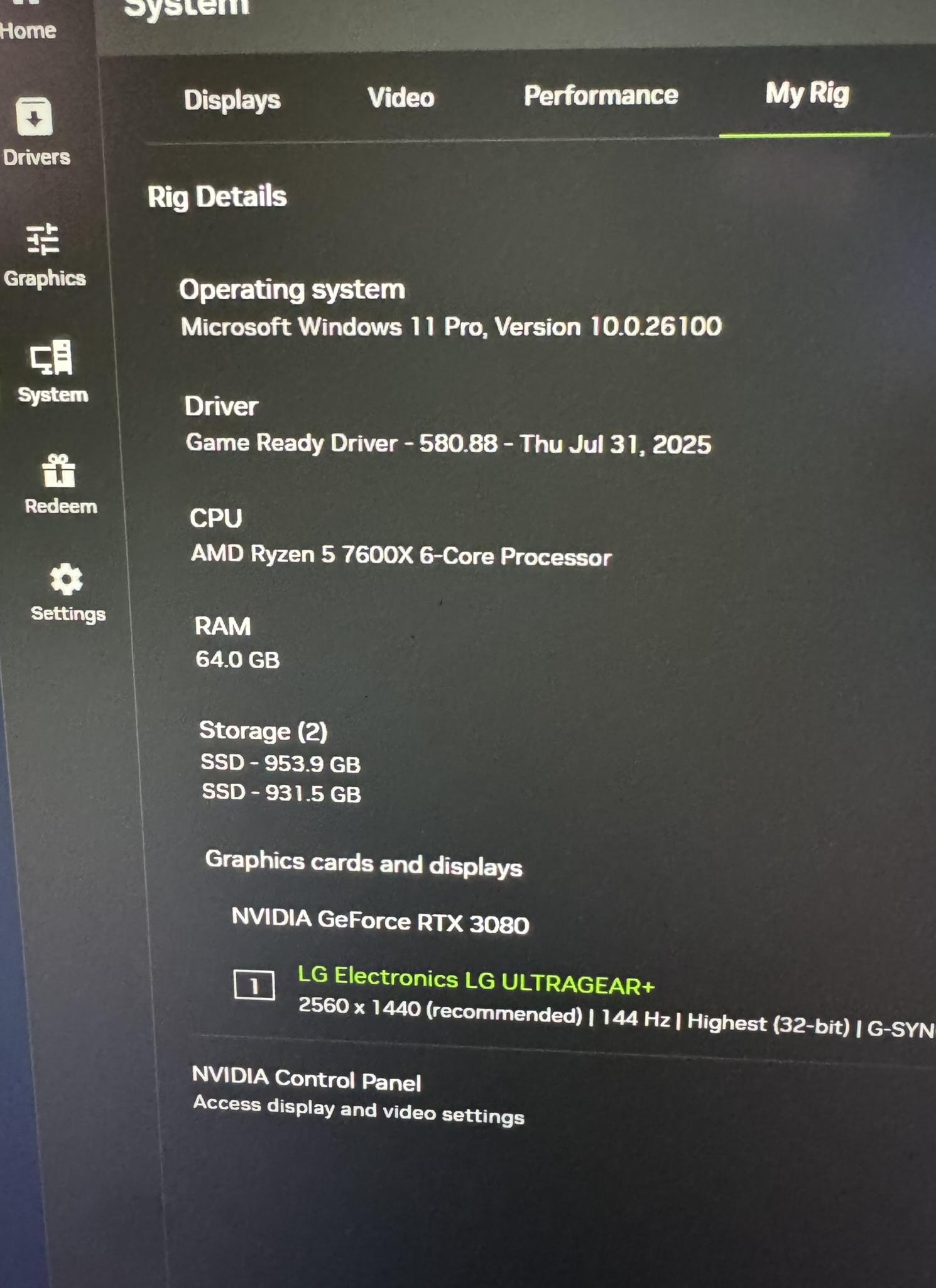RTX 3080 Founders Edition | Ryzen 7600X | 64GB DDR5 | 2TB | WIFI