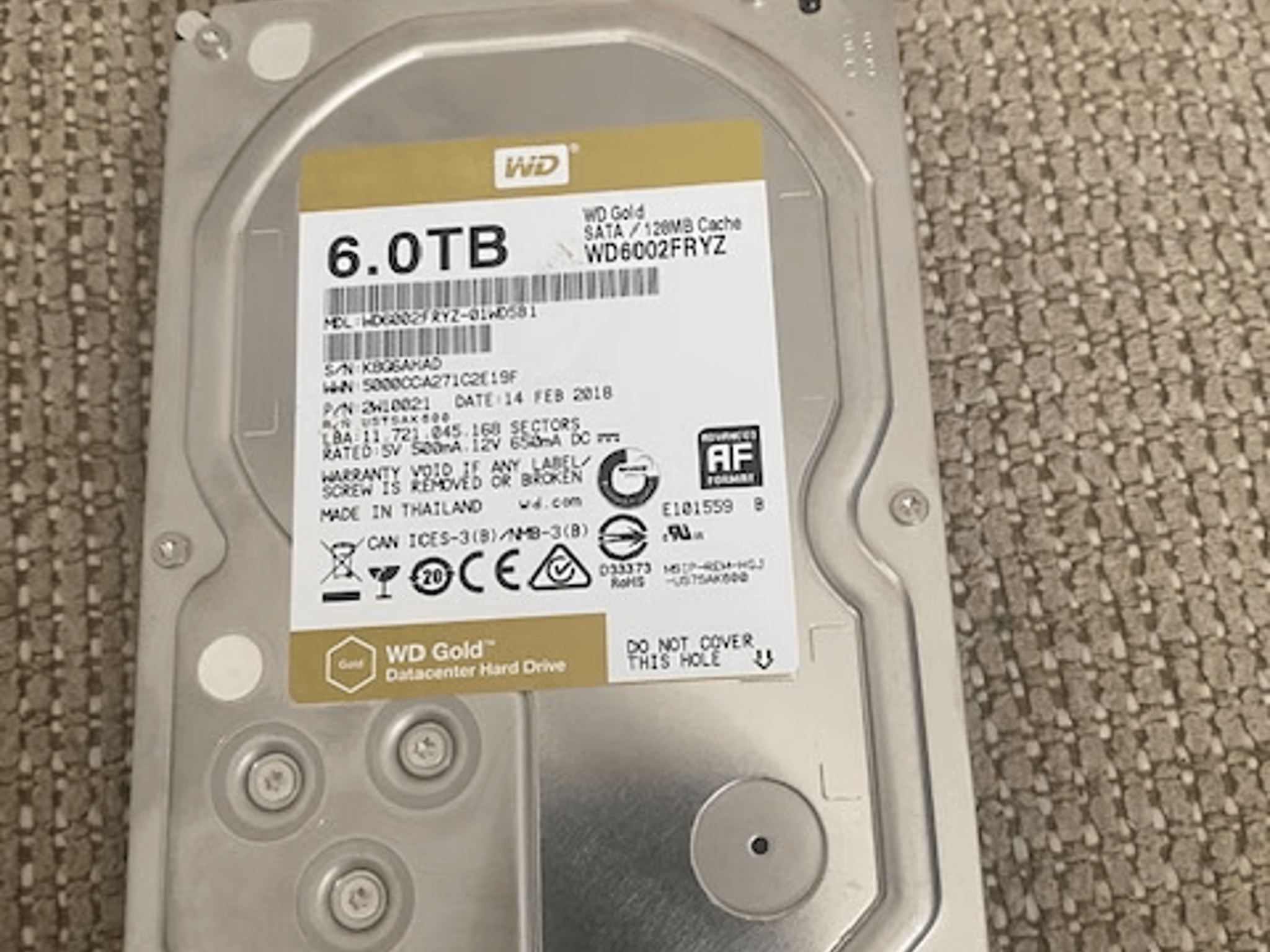 WD6003FRYZ - WD GOLD 6TB