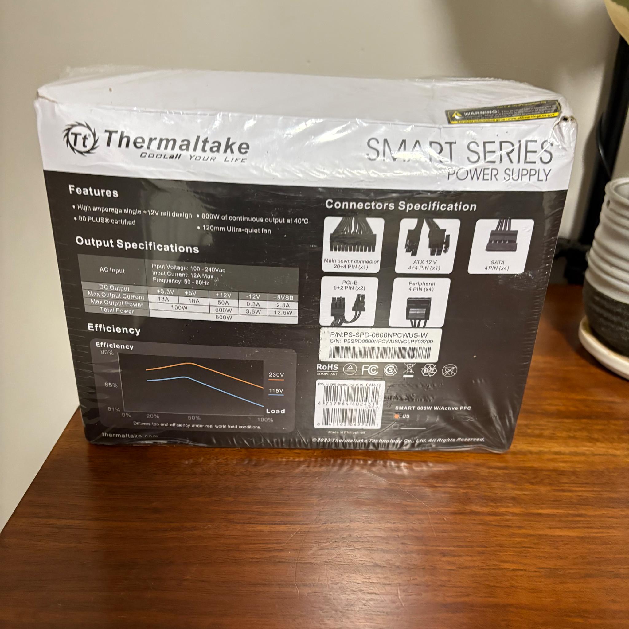 Thermaltake Smart Series 600W 80+ Power Supply (BNIB)