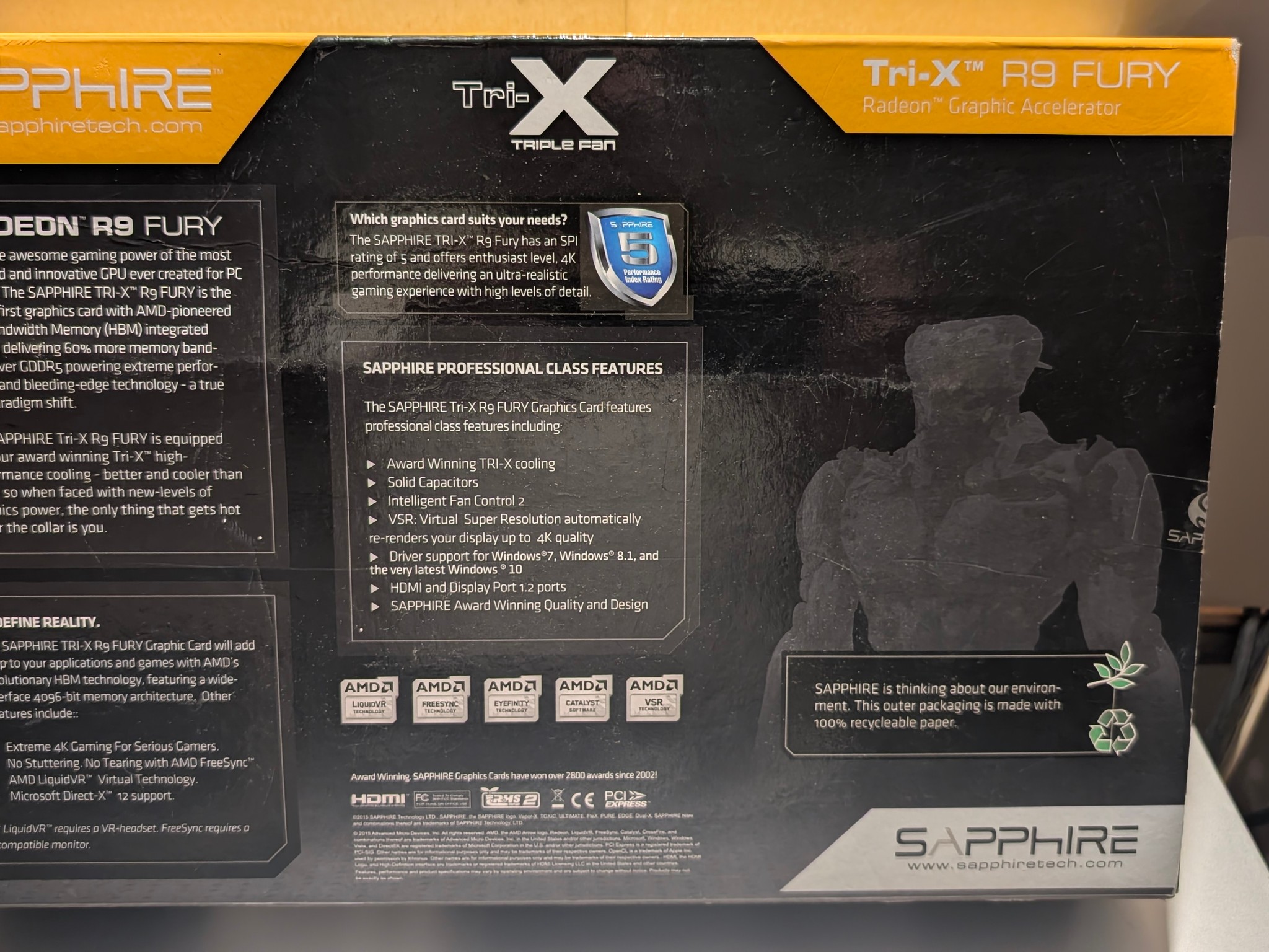 Sapphire Nitro Radeon R9 Fury | HBM Tri-X UEFI | 11247-00 | New Paste & Original Factory Box