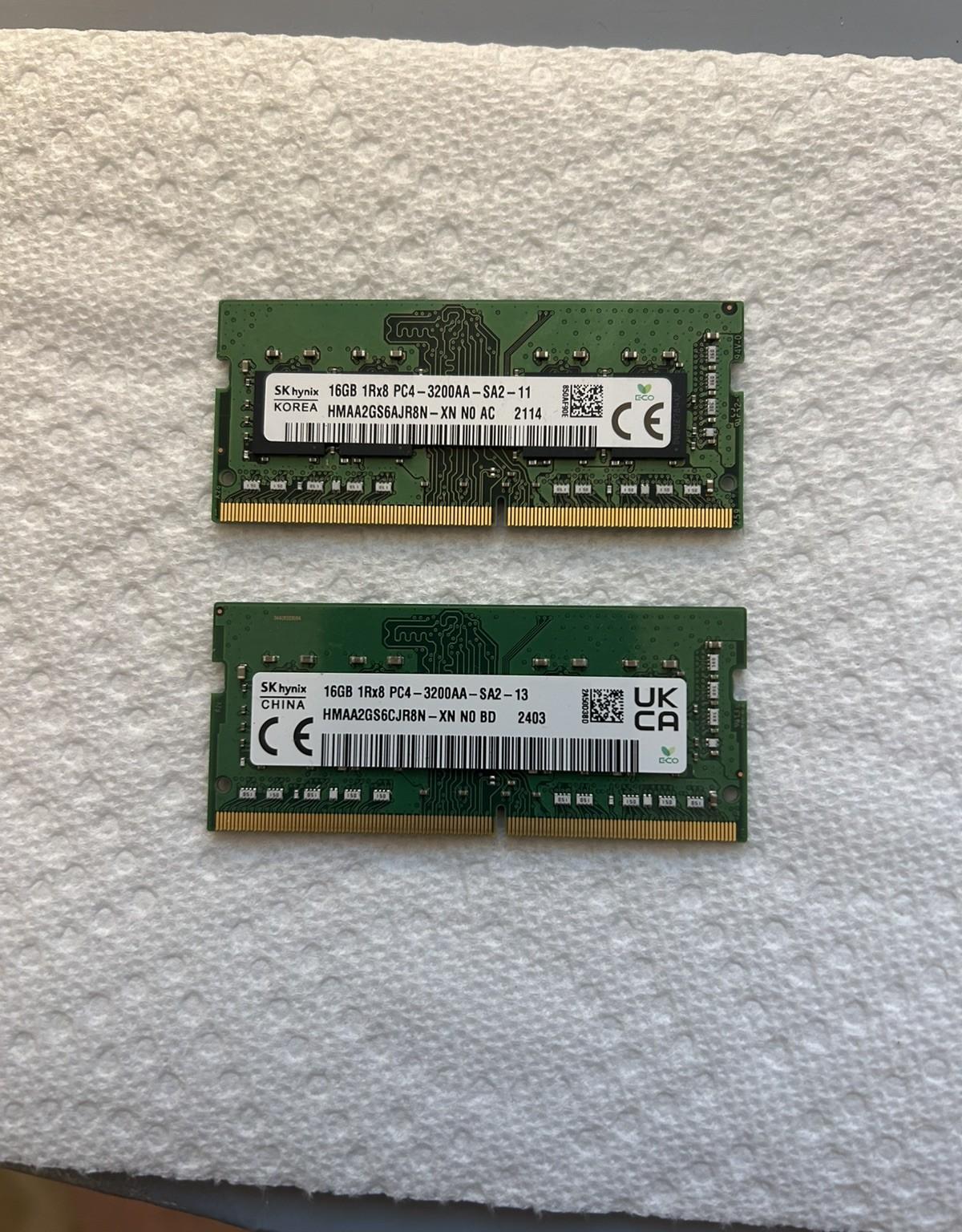 SK Hynix 2x16GB (32GB Dual Channel) DDR4 3200MHz So-Dimm LAPTOP RAM Memory