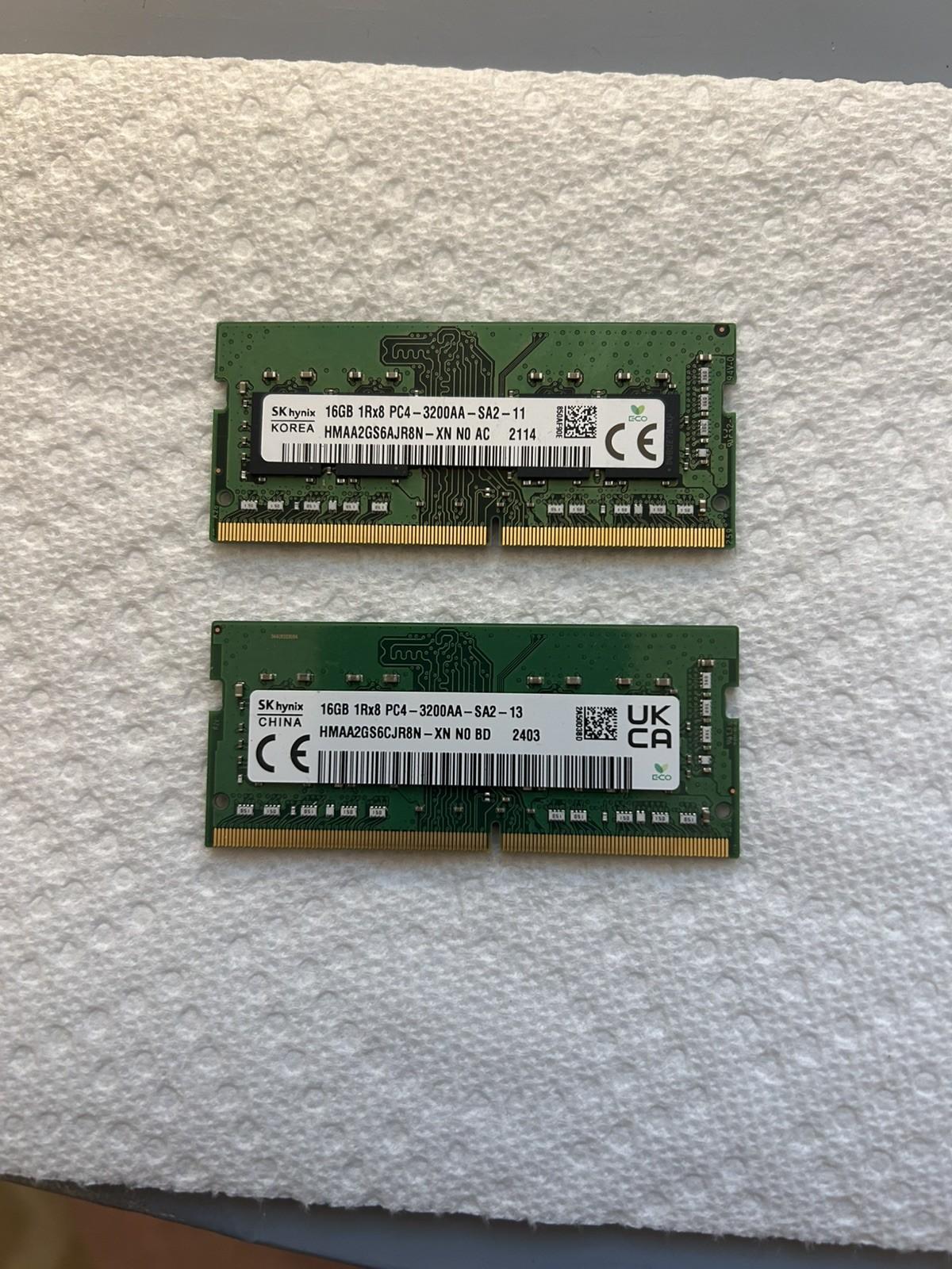 SK Hynix 2x16GB (32GB Dual Channel) DDR4 3200MHz So-Dimm LAPTOP RAM Memory