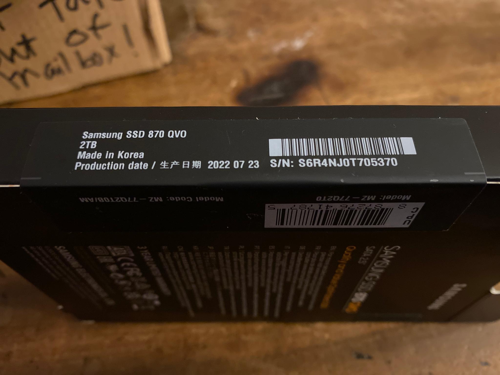 Brand-New Sealed 870 QVO 2TB SSD
