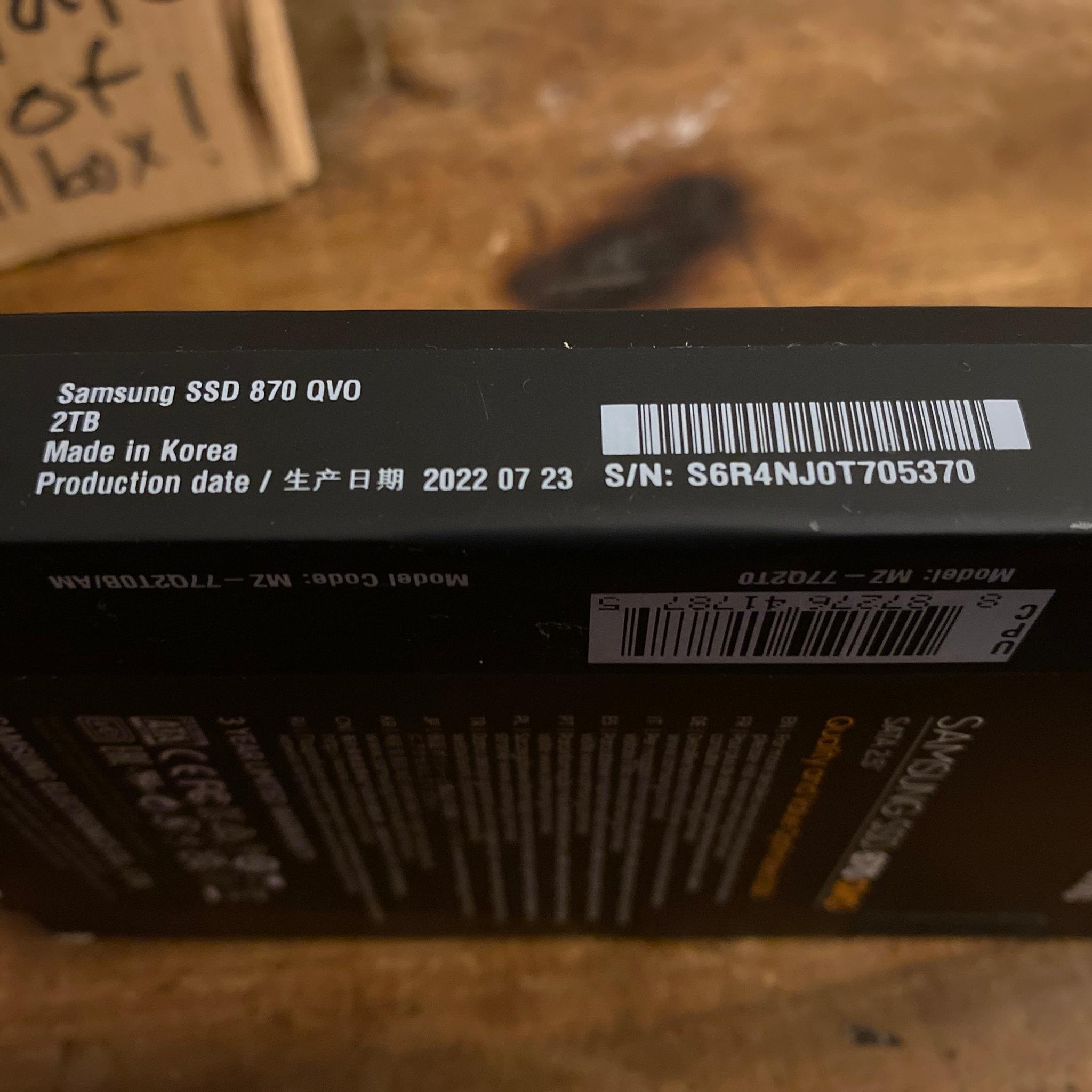 Brand-New Sealed 870 QVO 2TB SSD