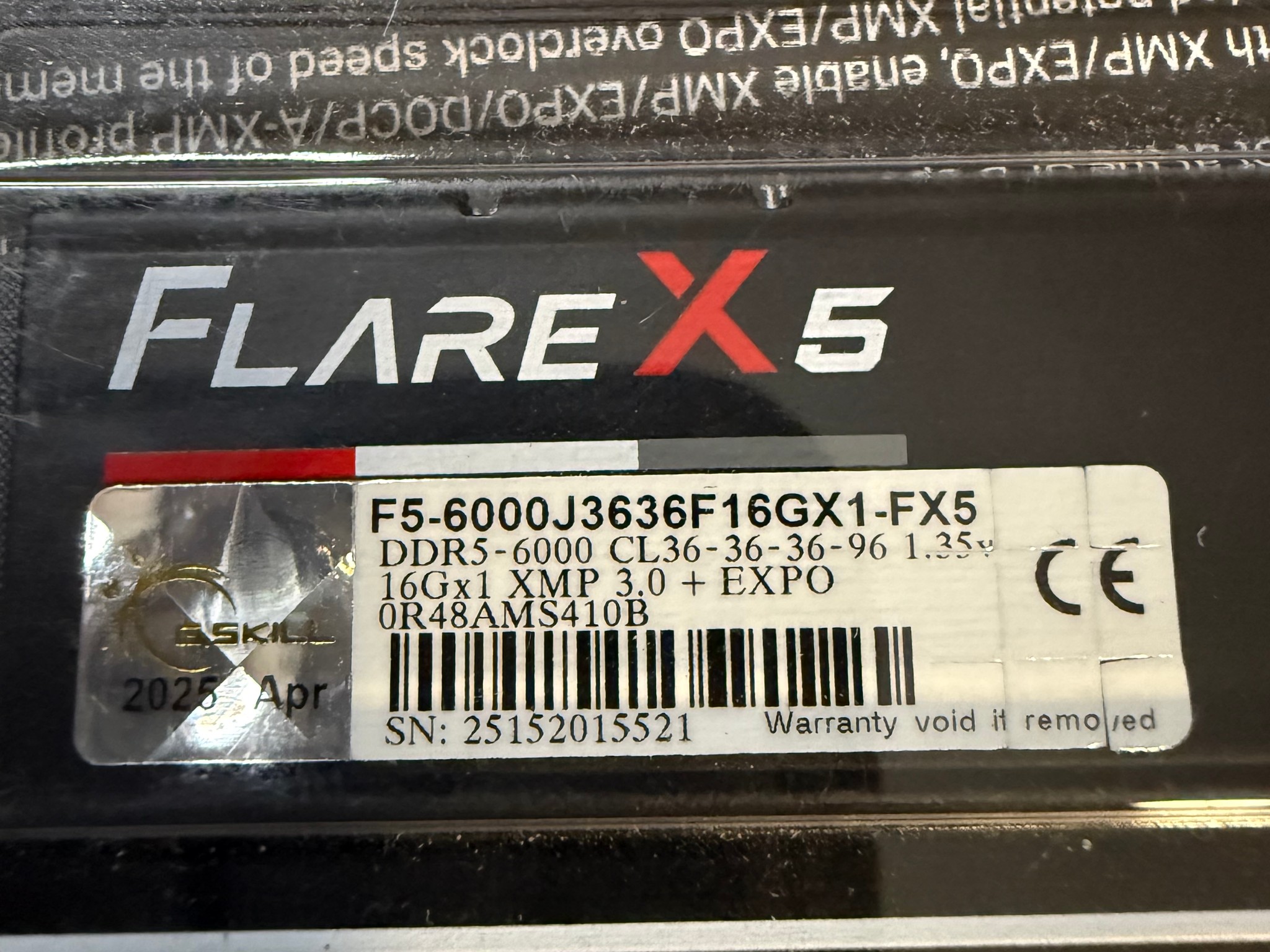 BNIB 16 Gb DDR5 Ram 6000MHz CL36